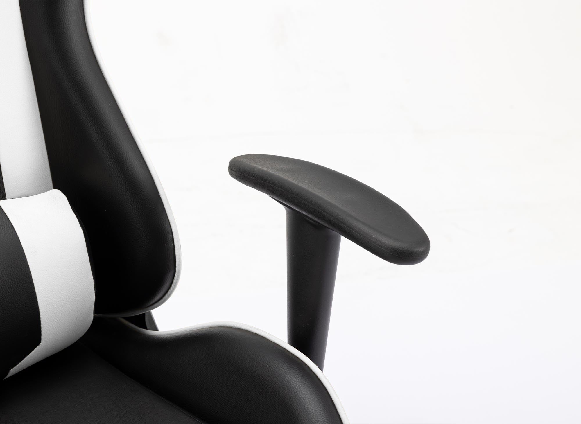 Fauteuil gaming en simili cuir noir et blanc LYHAM