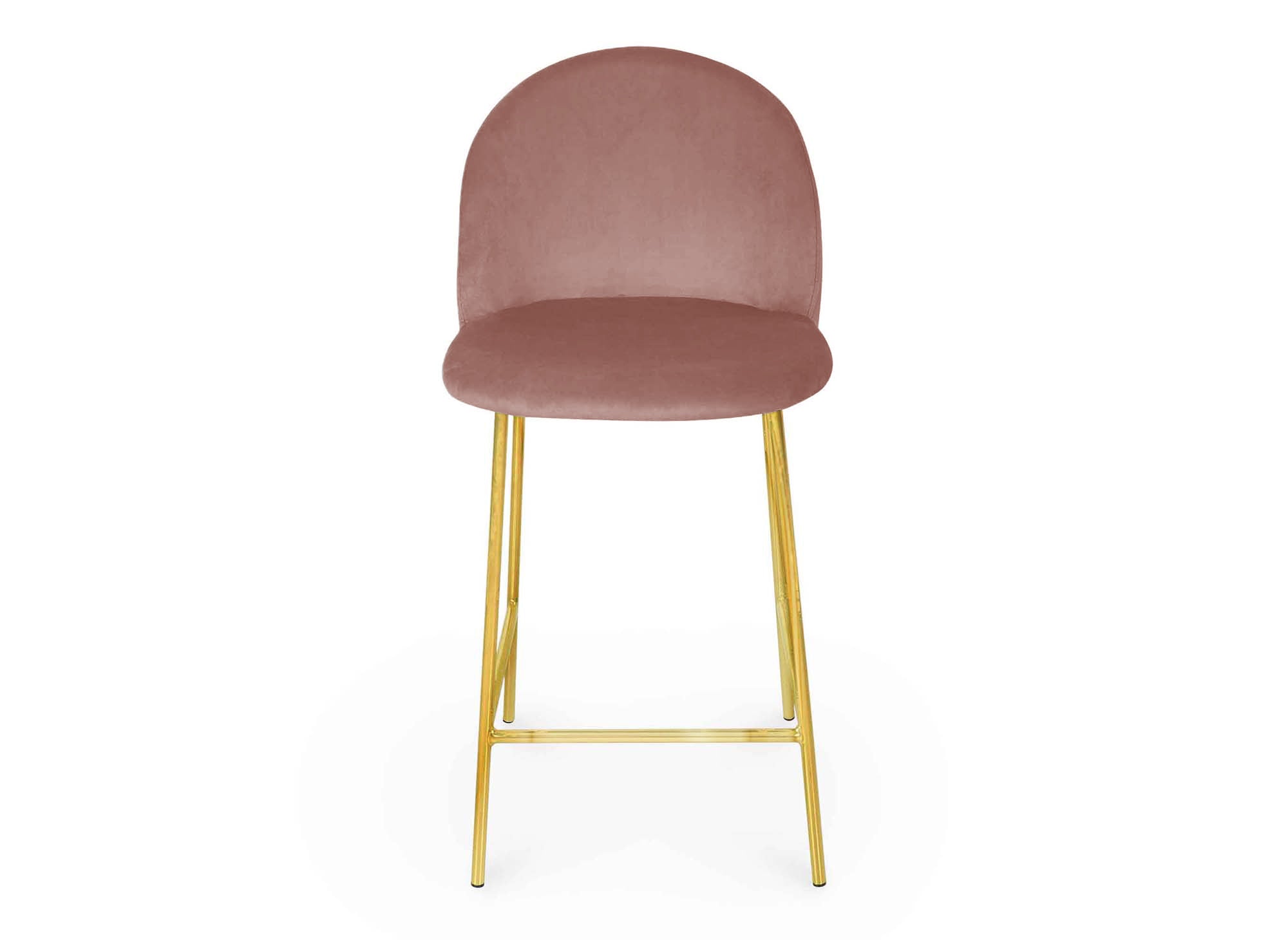 Lot de 2 tabourets de bar design en velours rose ARABEL