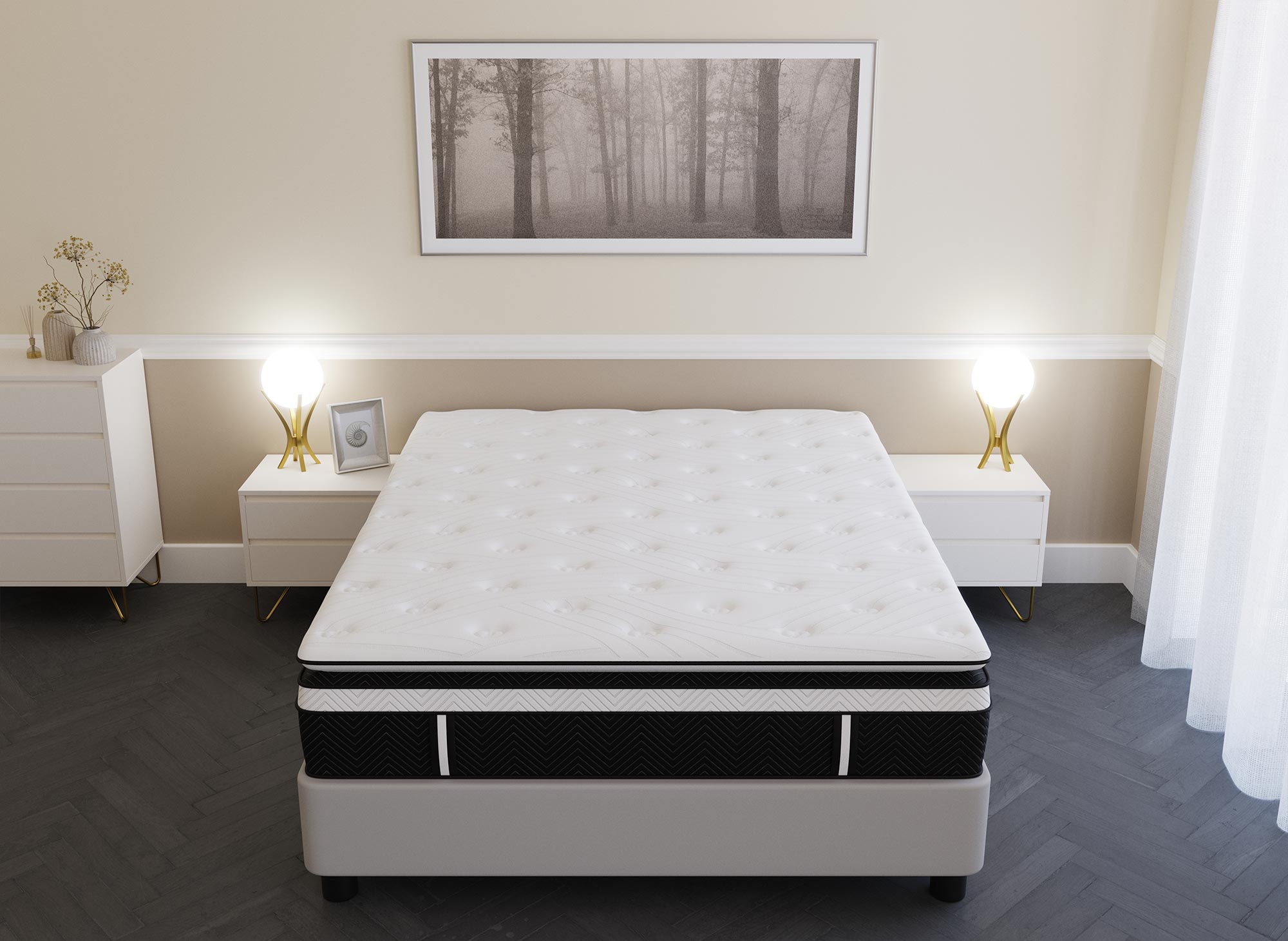 Materasso ibrido in memory foam 180 x 200 cm spessore 35 cm - NUVOLOSO