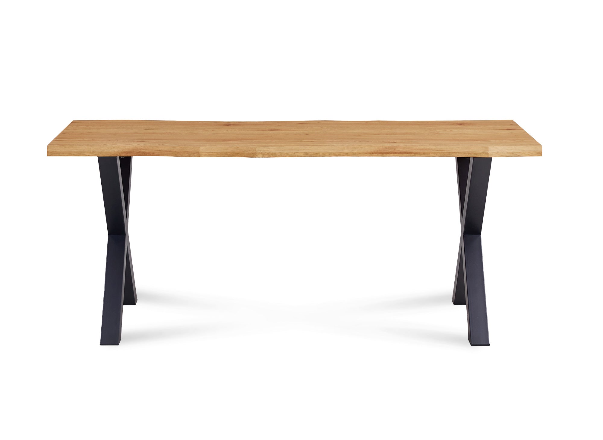 Table à manger rectangulaire en bois et métal noir ELIANA