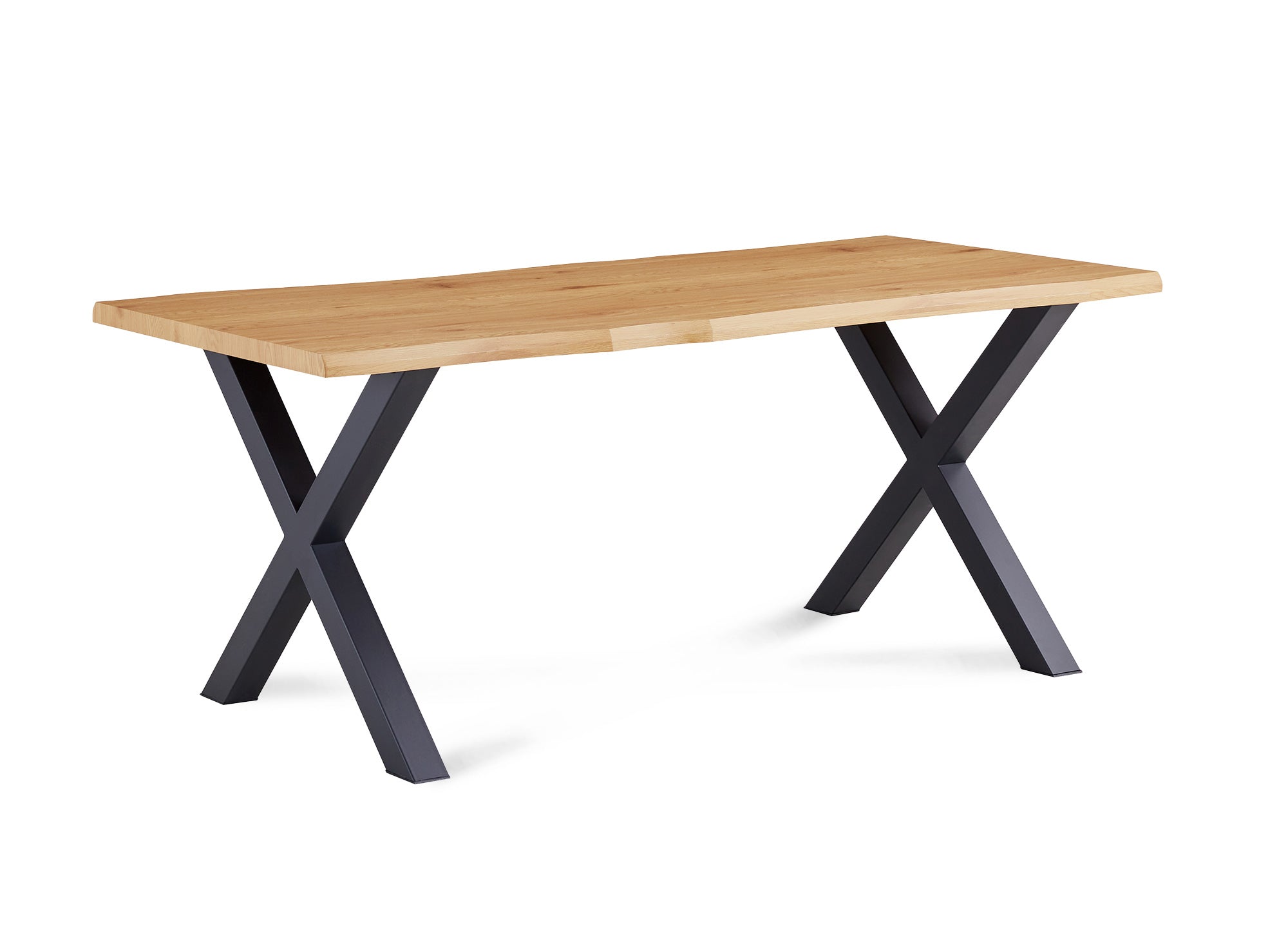 Table à manger rectangulaire en bois et métal noir ELIANA