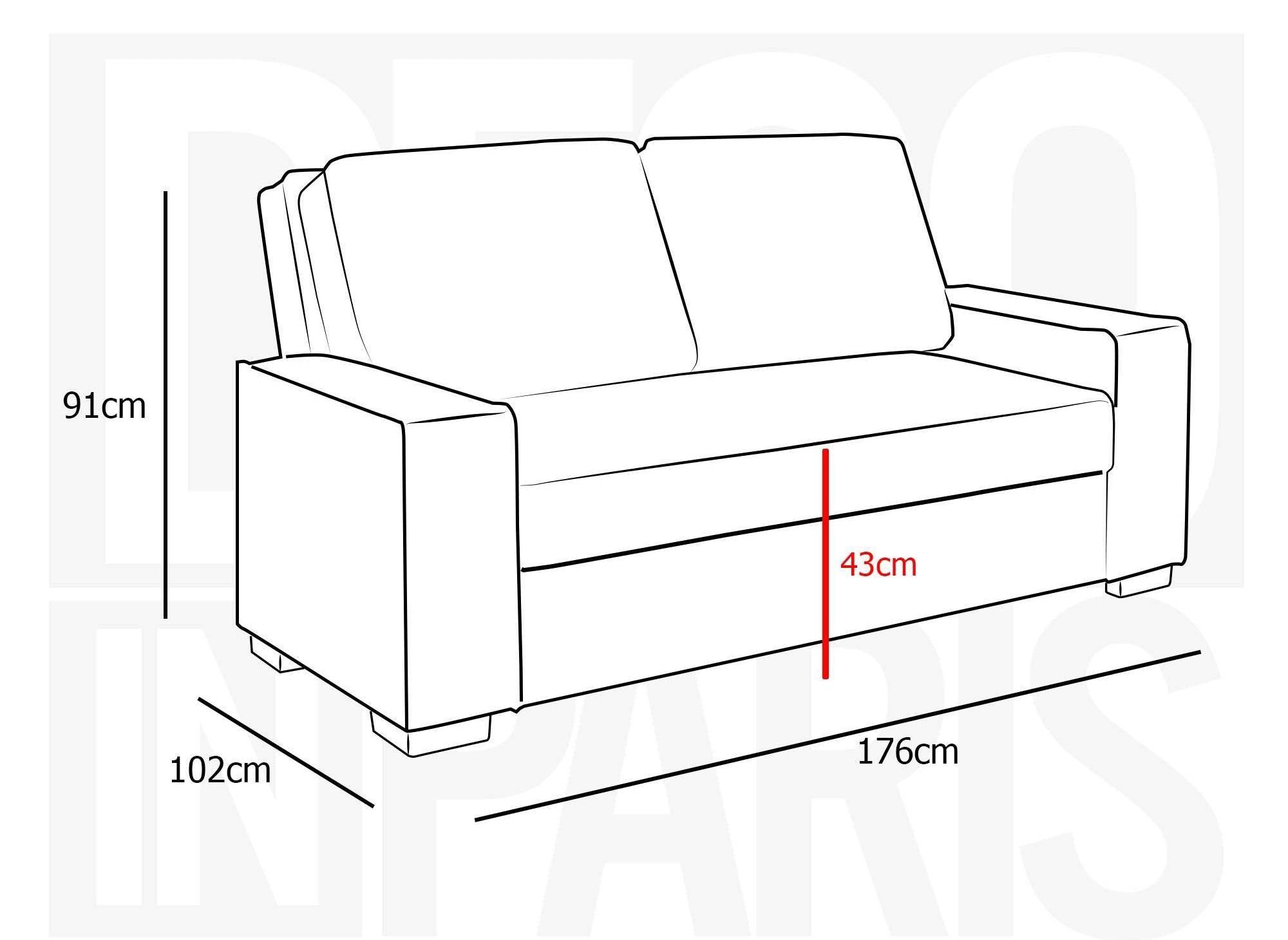 Canapé 3 places convertible en tissu beige JAMES