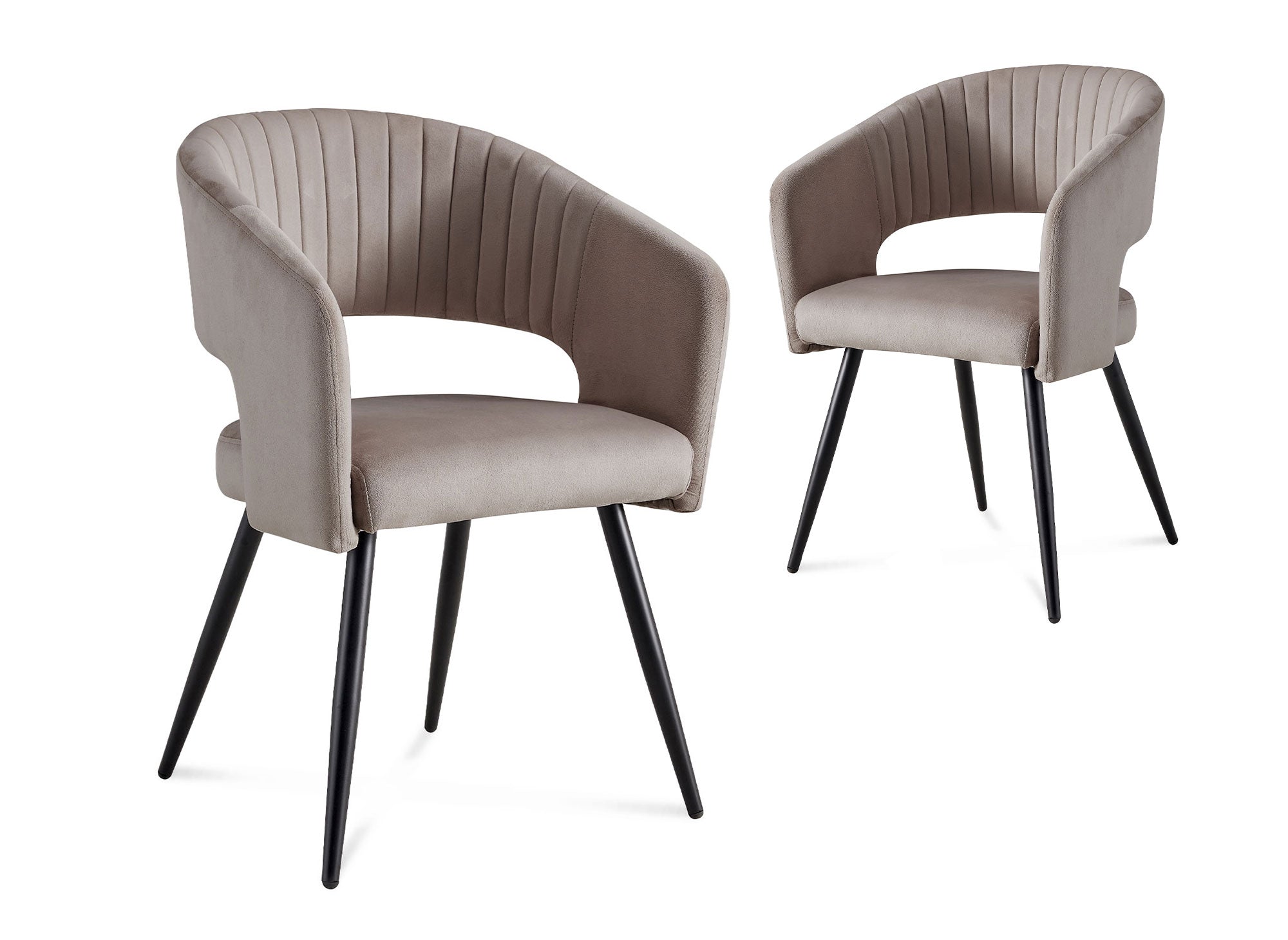Lot de 2 chaises design en velours beige GLORIA