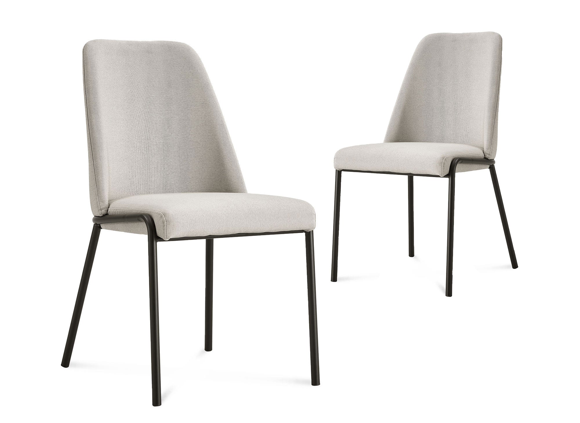 Lot de 2 chaises en tissu beige APRIL