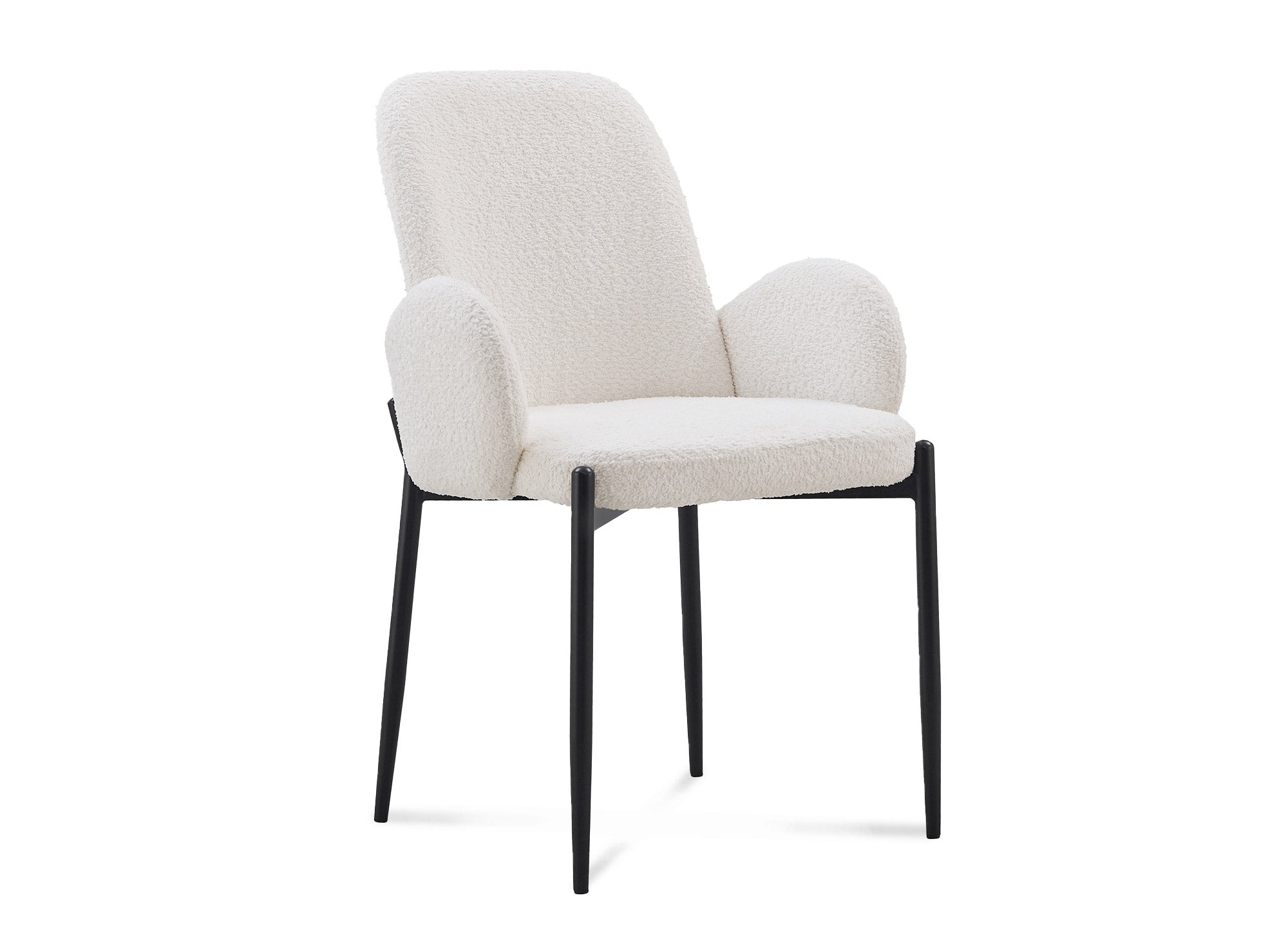 Lot de 2 chaises effet peau de mouton blanc KAMILIA