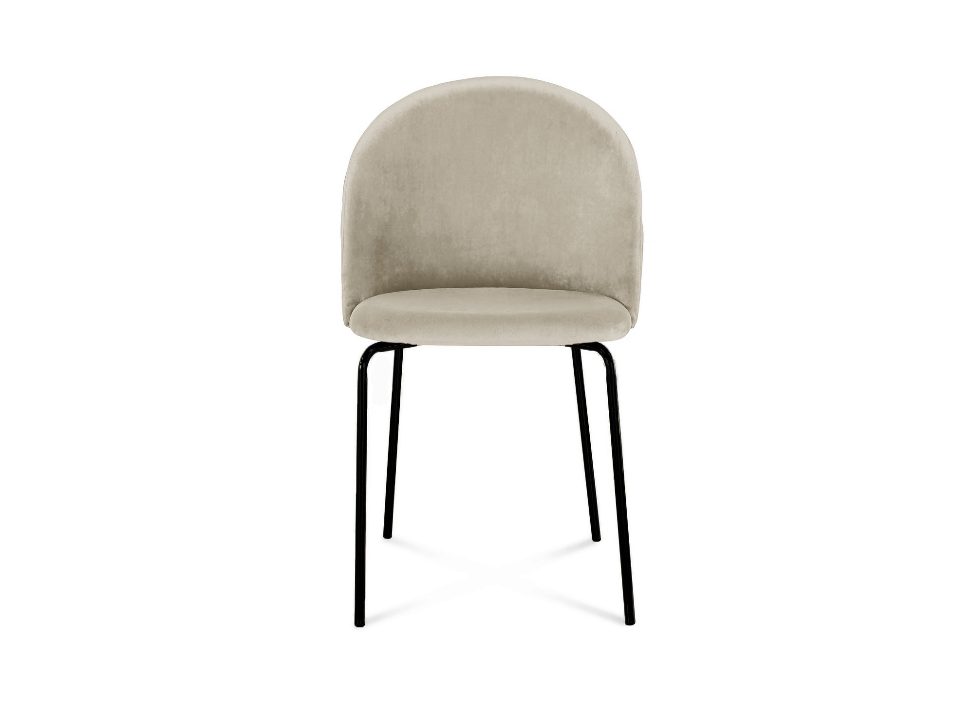 Lot de 2 chaises design en velours beige pieds noirs KENNETH