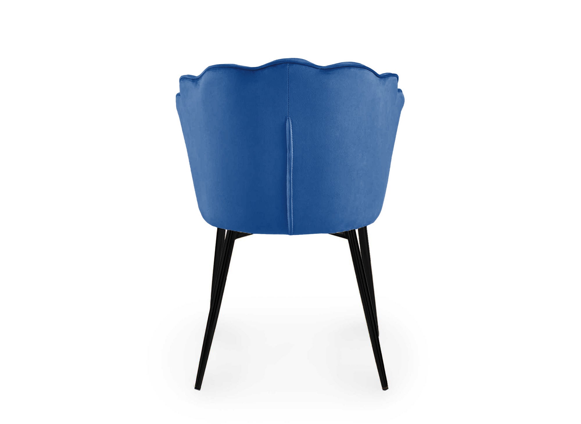 Lot de 2 chaises design en velours bleu pieds noirs GARANCE