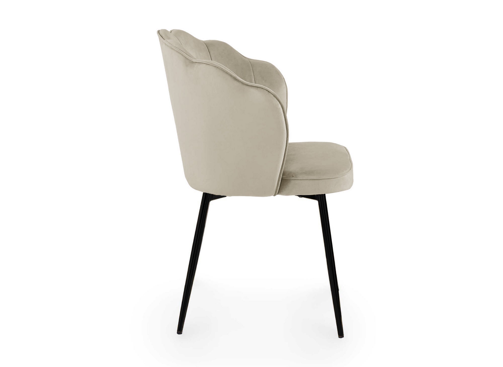 Lot de 2 chaises design en velours beige pieds noirs GARANCE