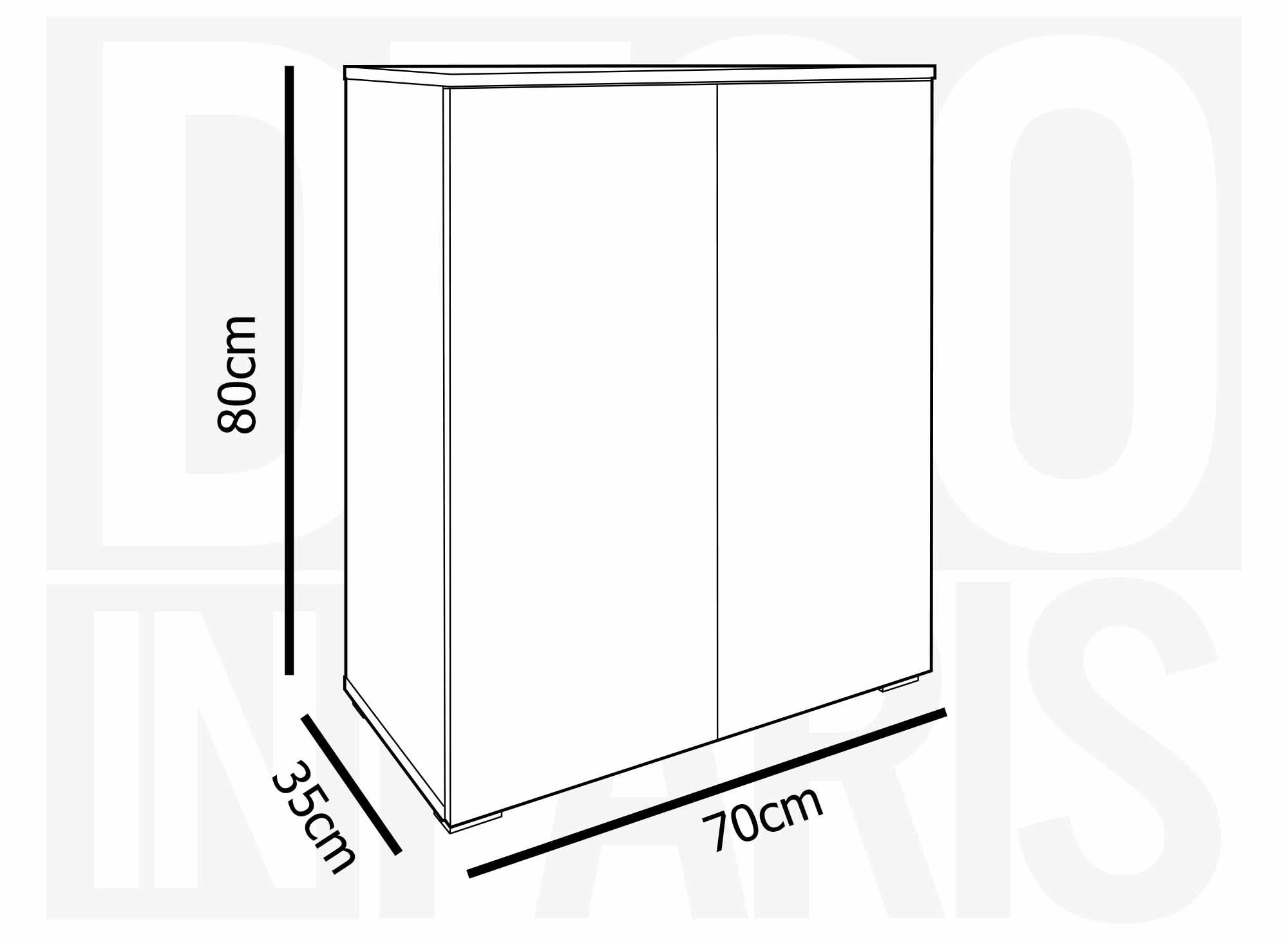 Meuble à chaussures 2 portes et 4 tiroirs en bois BAKI
