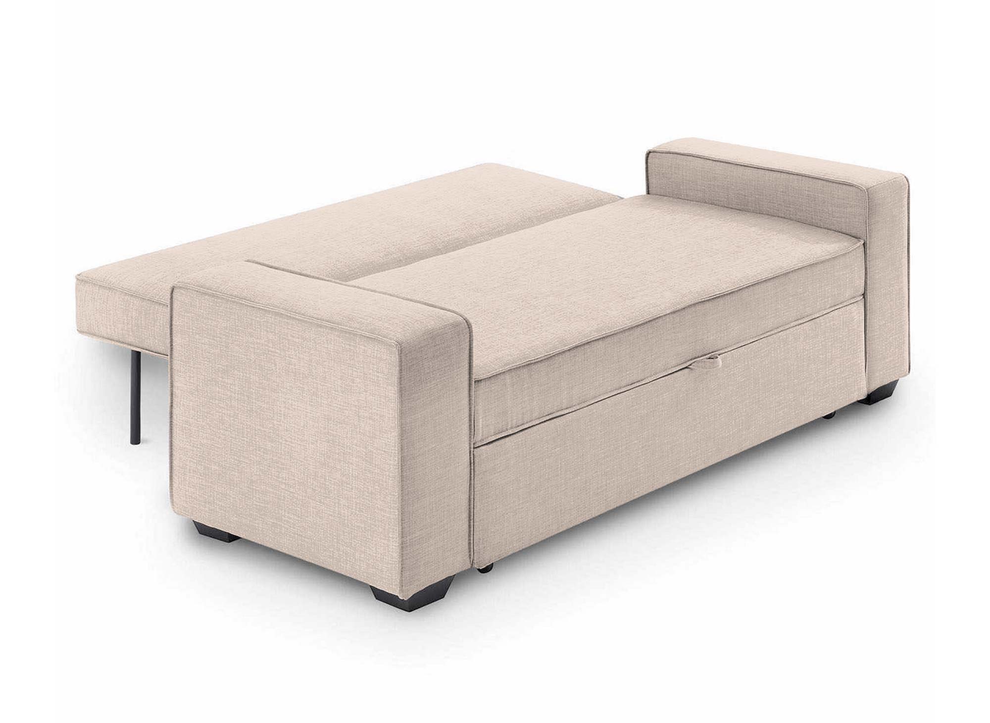 Canapé 3 places convertible en tissu beige JAMES