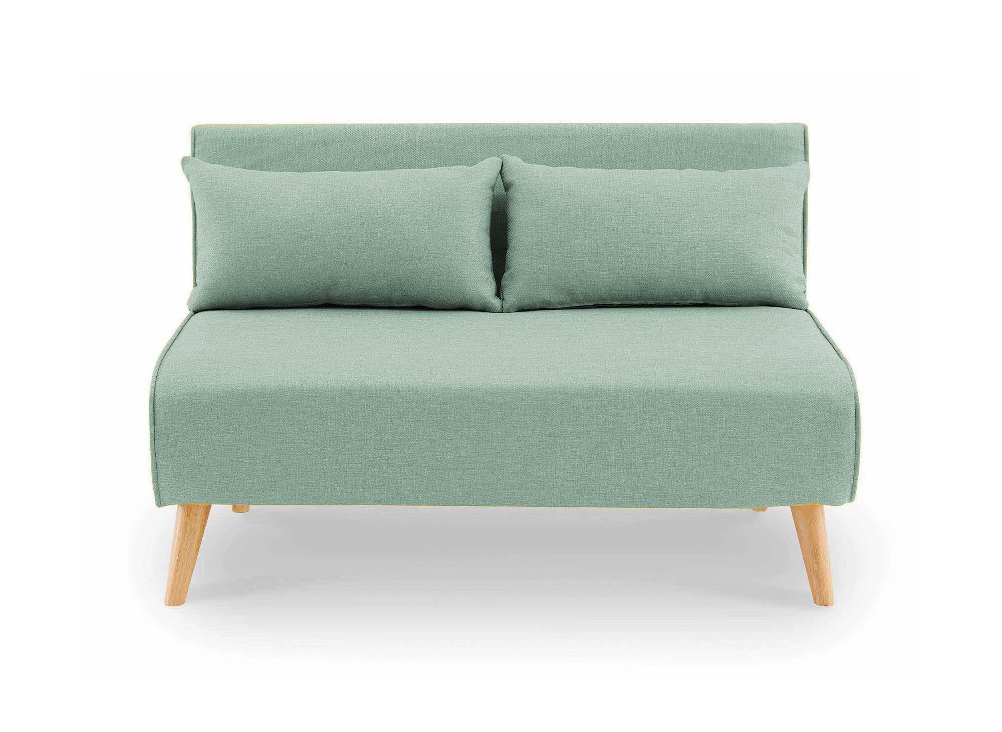 Banquette convertible 2 places en tissu vert d'eau TONKA