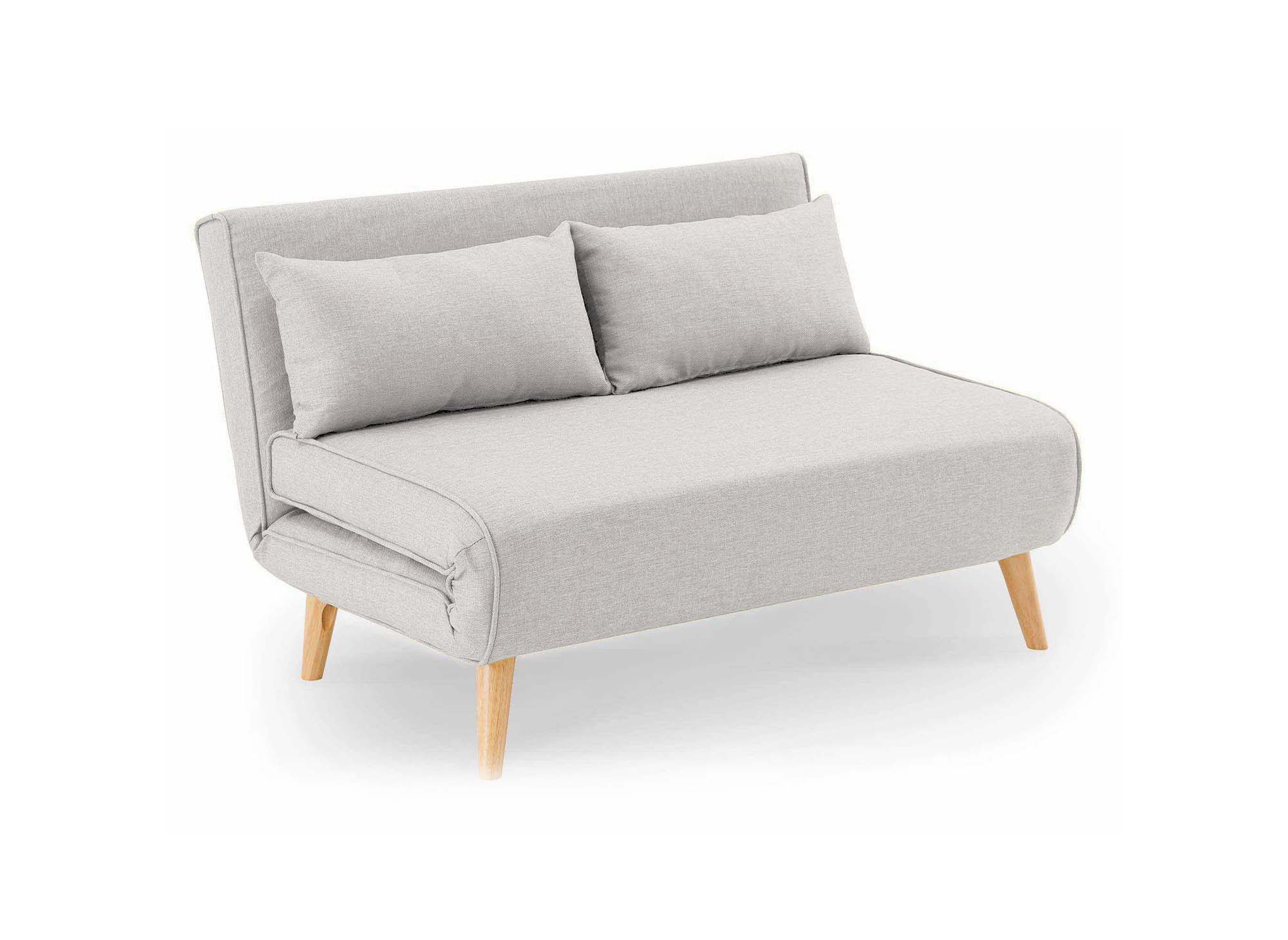 Banquette convertible 2 places en tissu beige TONKA