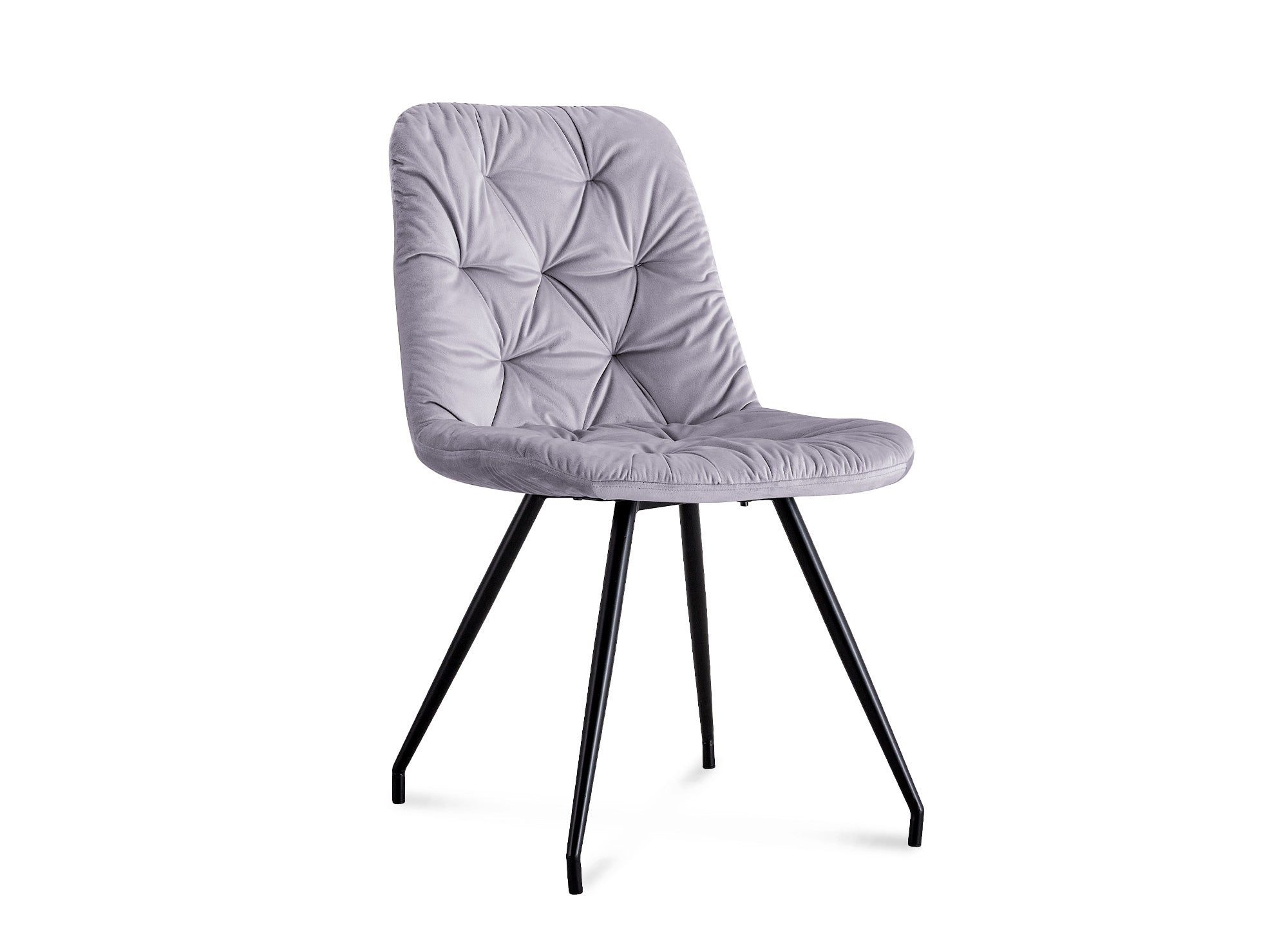 Lot de 4 chaises capitonnées en velours gris KRISTINA