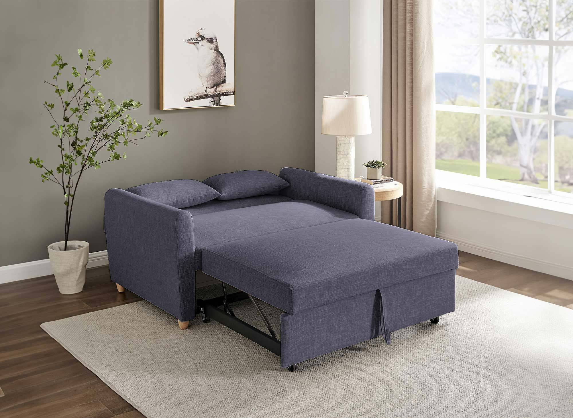 Canapé convertible scandinave en tissu gris foncé KALAYA