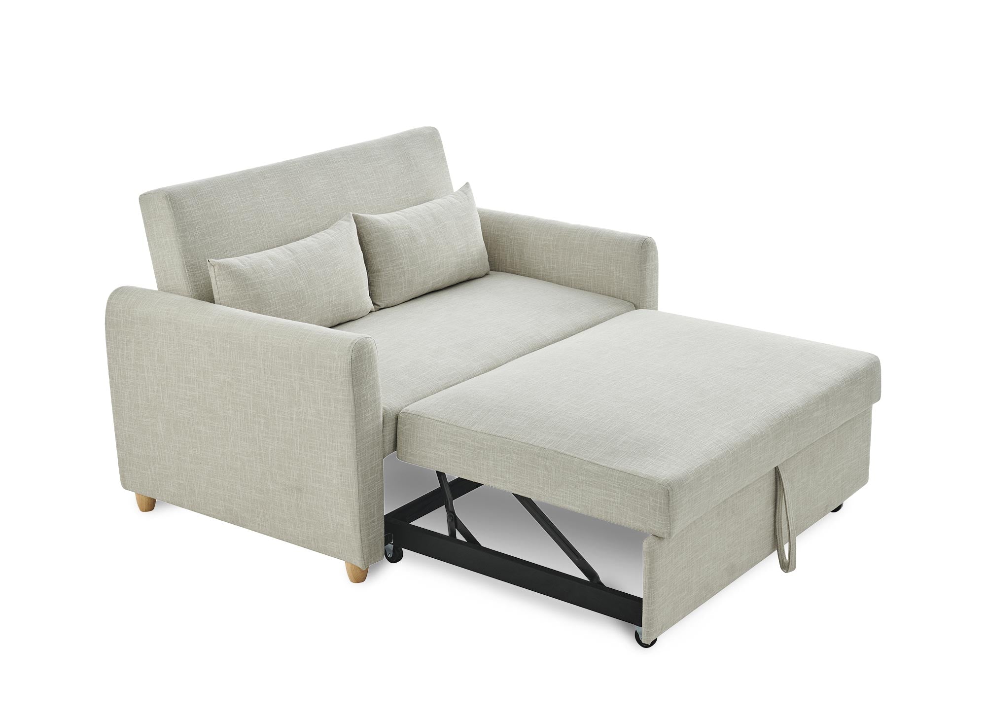 Canapé convertible scandinave en tissu beige KALAYA