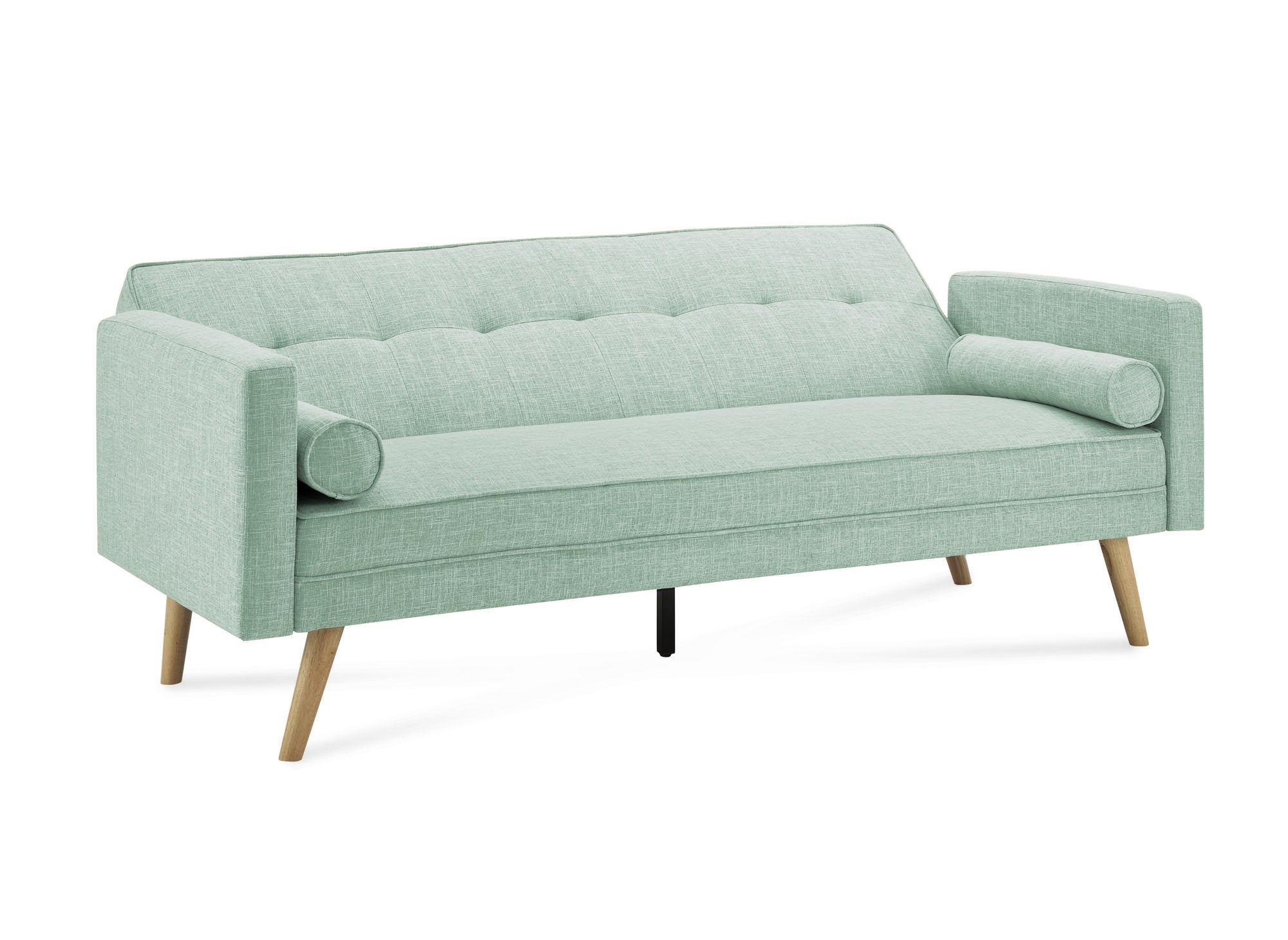 Banquette clic clac en tissu vert d'eau TANIA