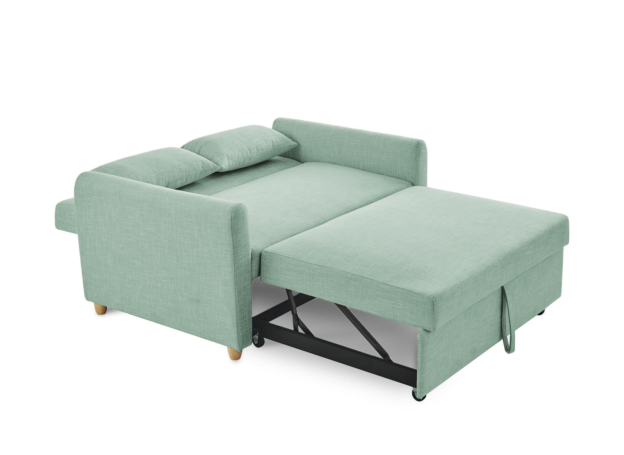 Canapé convertible scandinave en tissu vert d'eau KALAYA