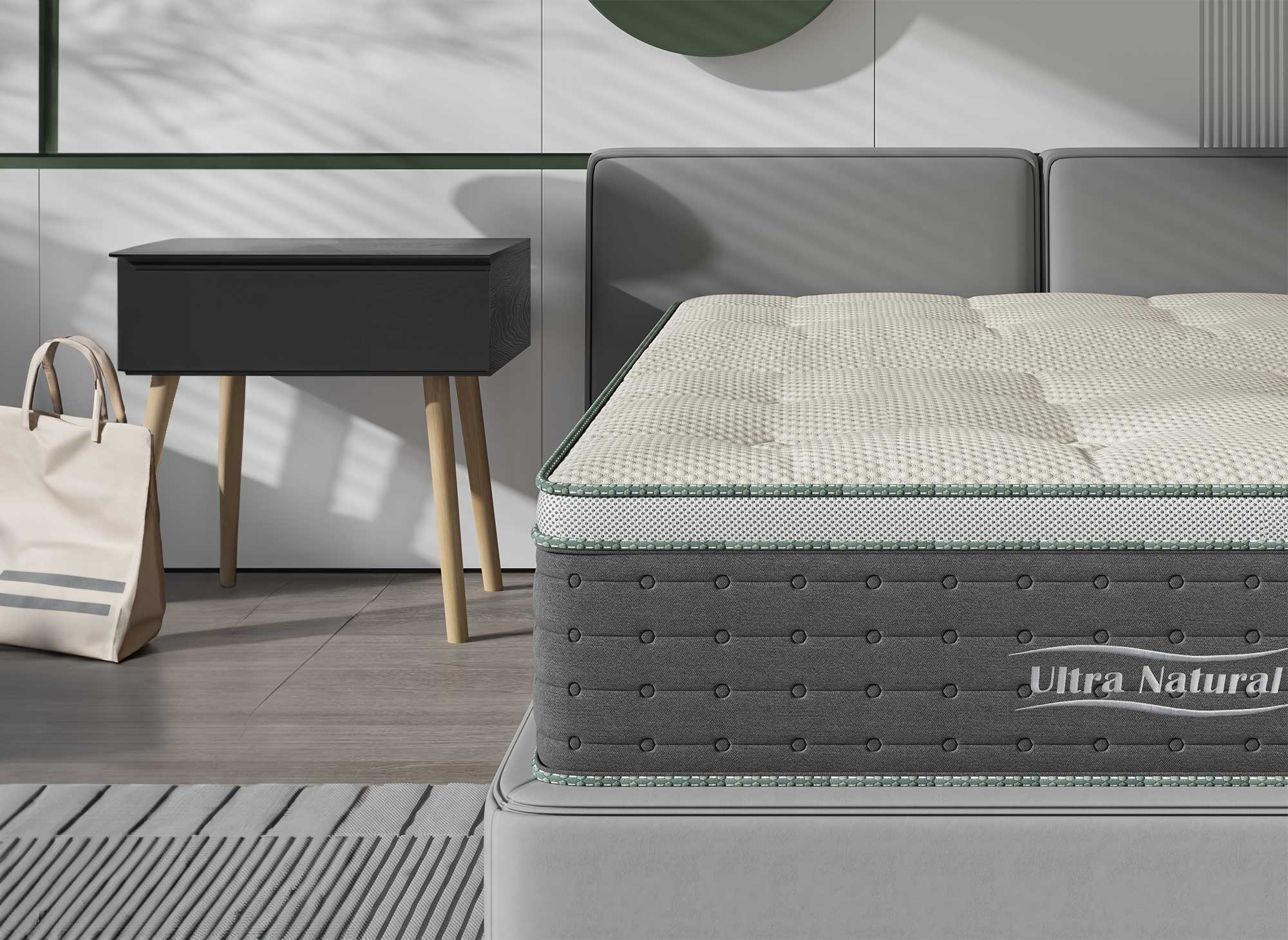 Materasso ibrido NATURAL 160 x 200 cm molle insacchettate e seta spessore 29 cm