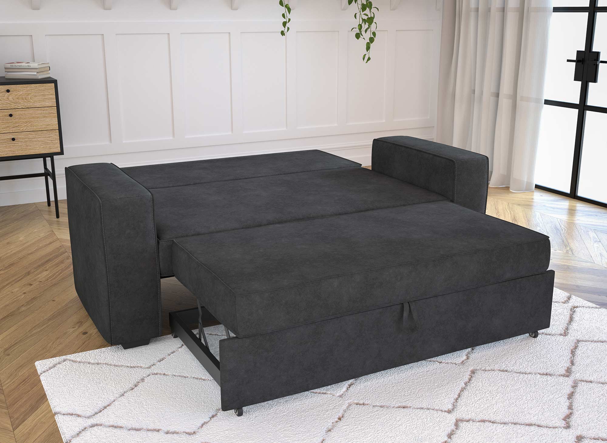 Canapé 3 places convertible gris JAMES