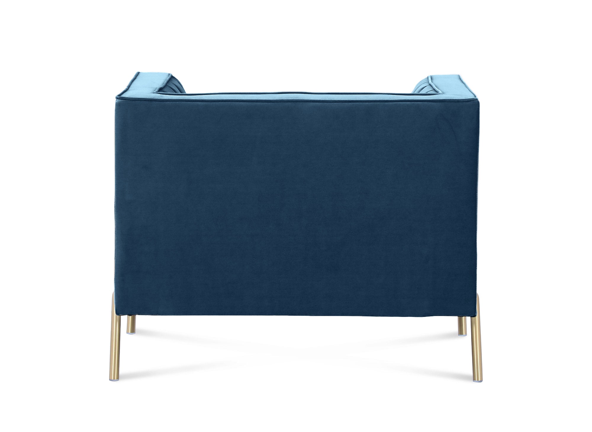 Fauteuil moderne en velours bleu pieds doré ROBY