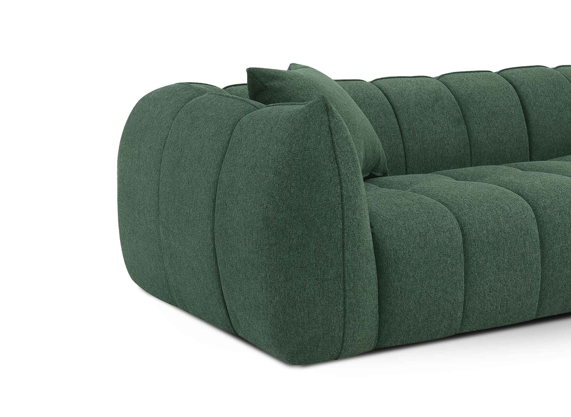 Divano 4 posti in tessuto verde ALISSA