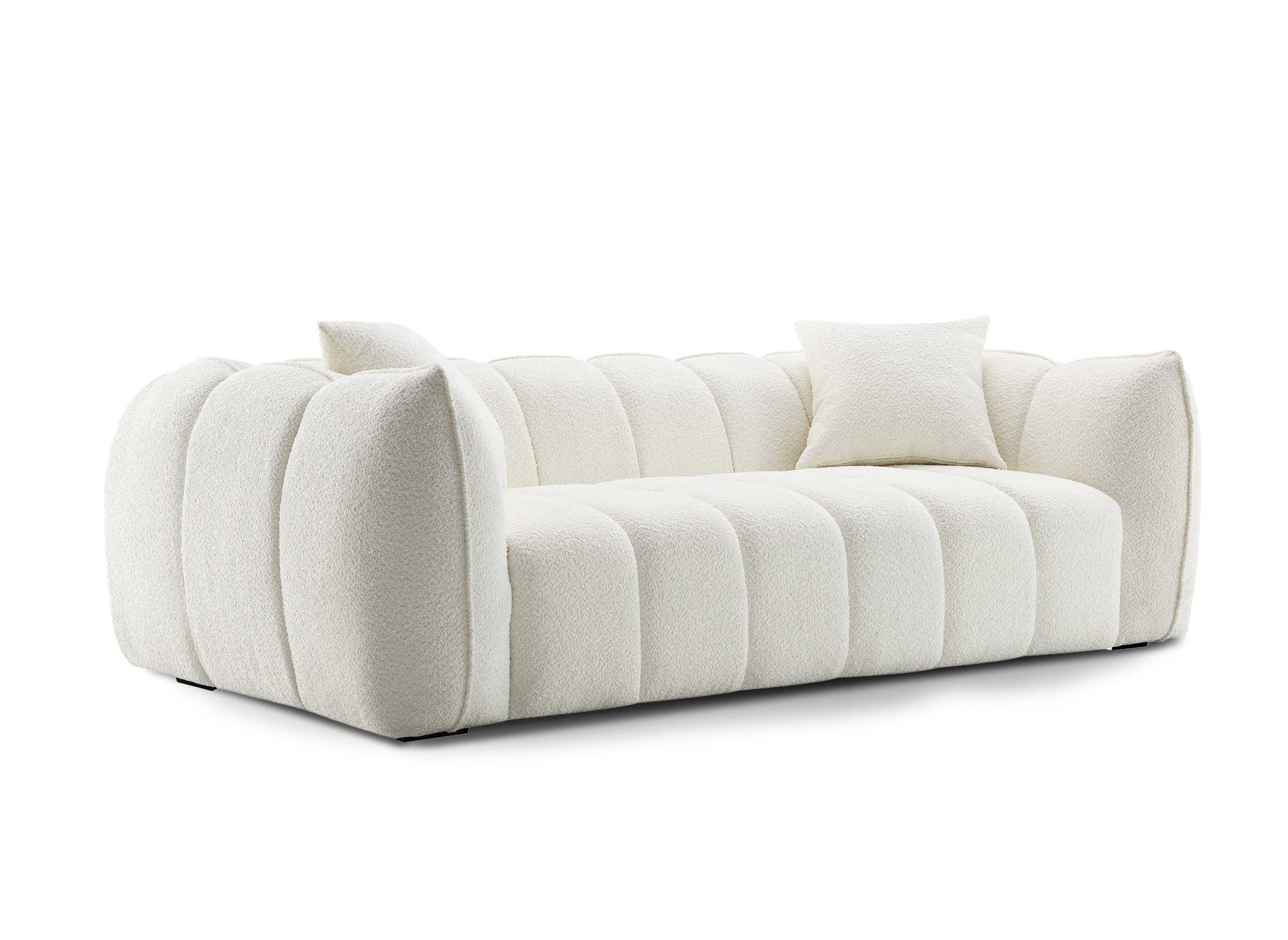 Canapé 3 places effet peau de mouton écru ALISSA