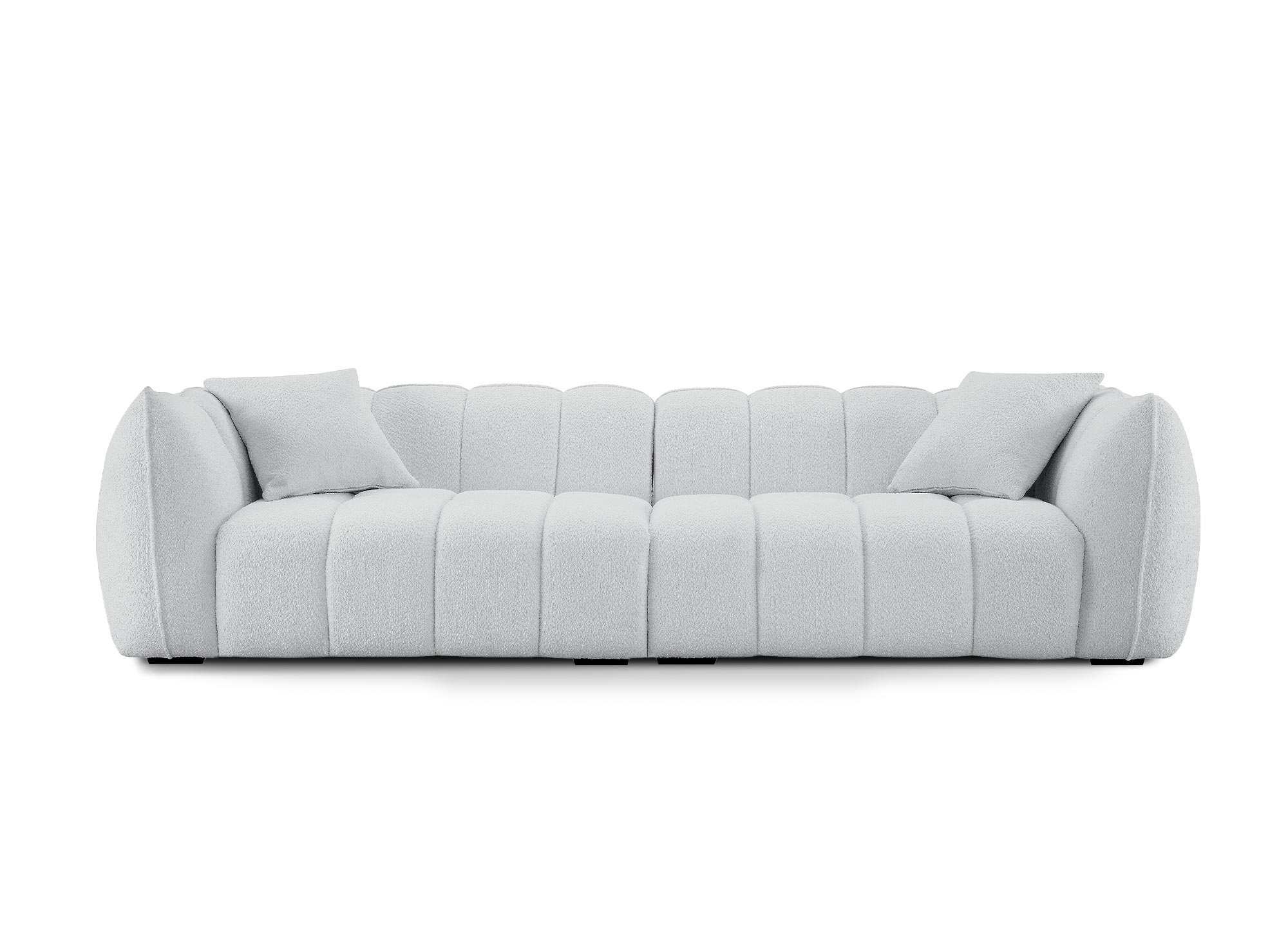 Canapé 4 places effet peau de mouton gris ALISSA