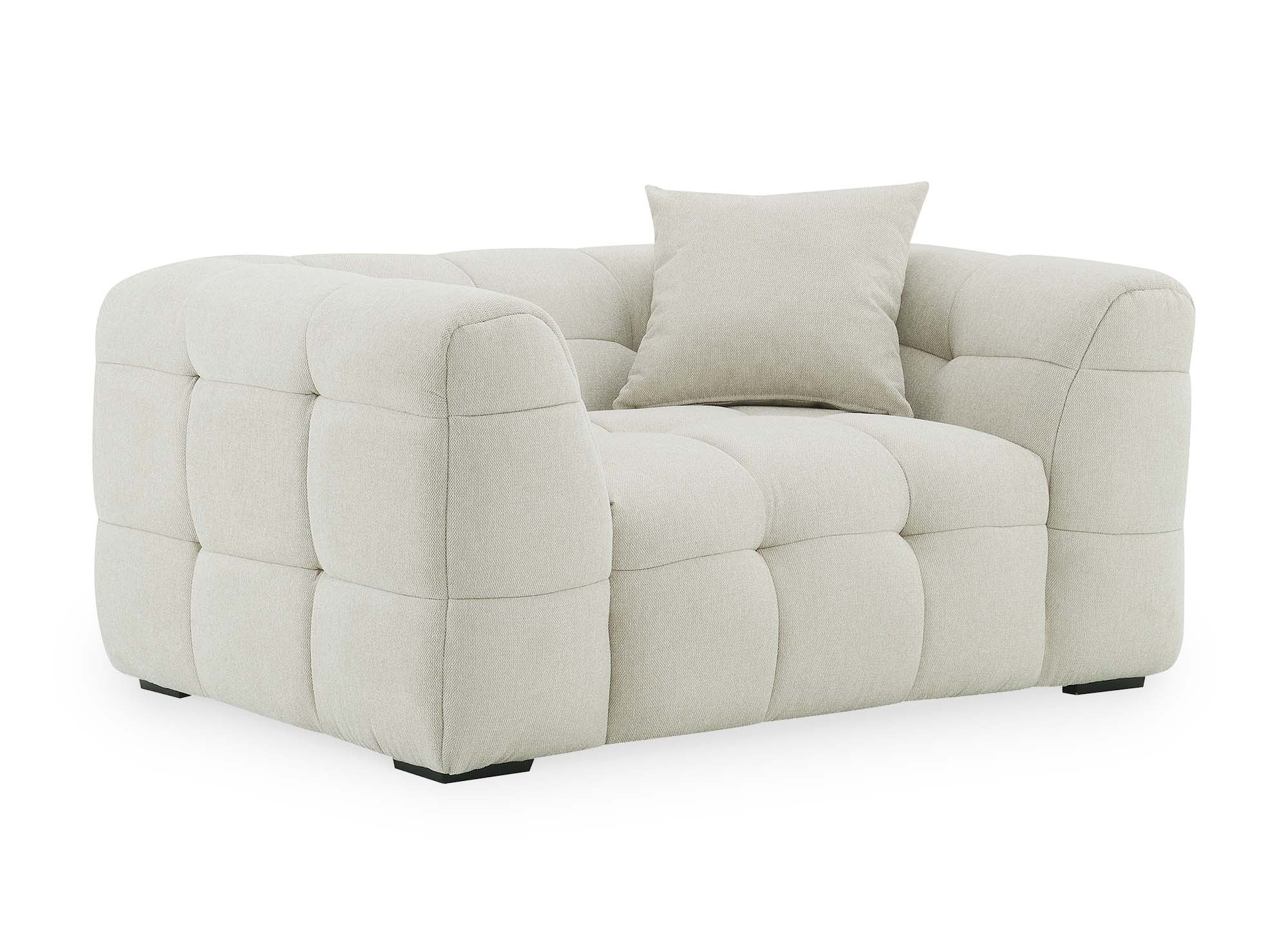 Fauteuil en tissu beige BELLA