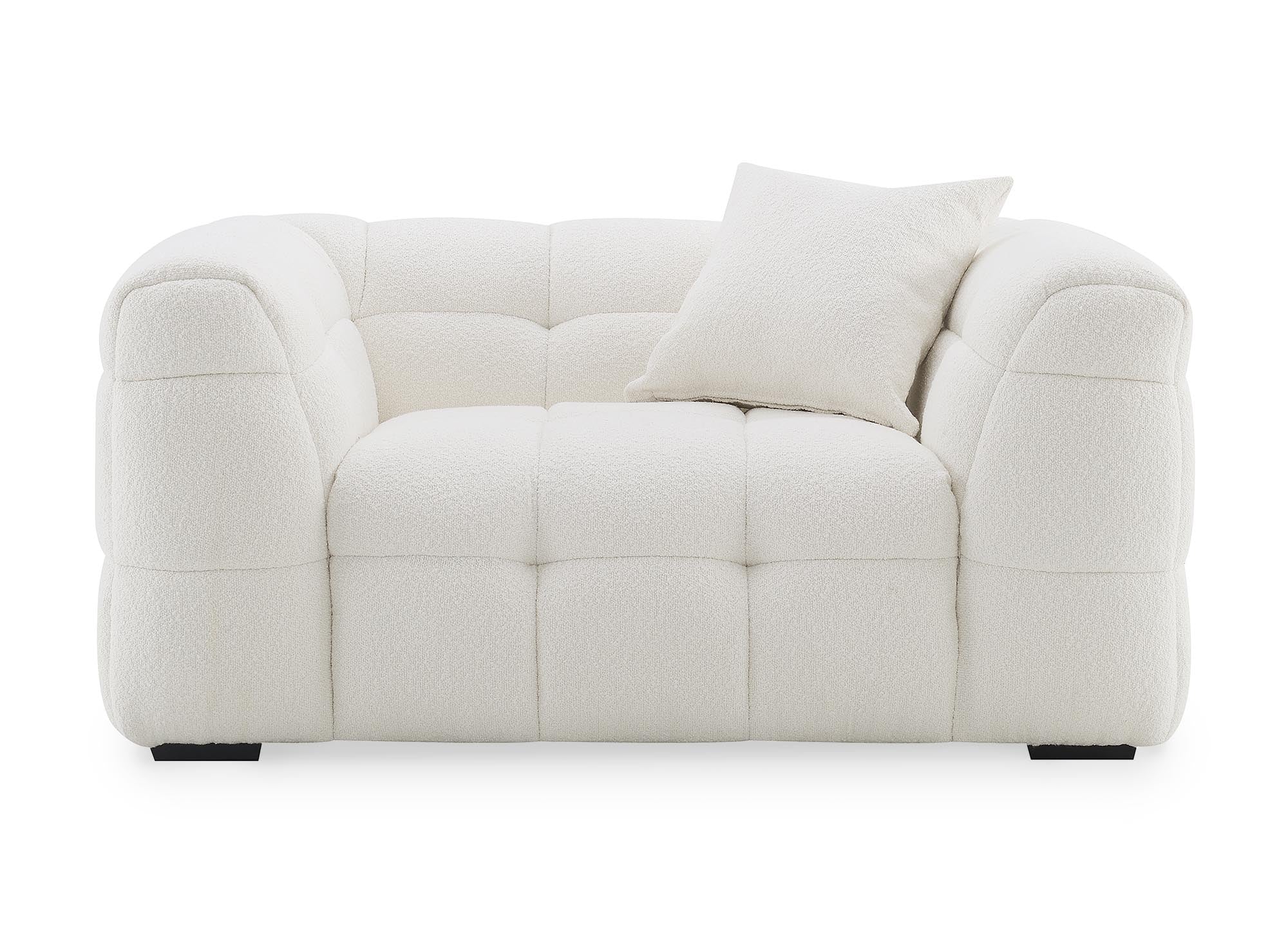 Fauteuil effet peau de mouton blanc écru BELLA