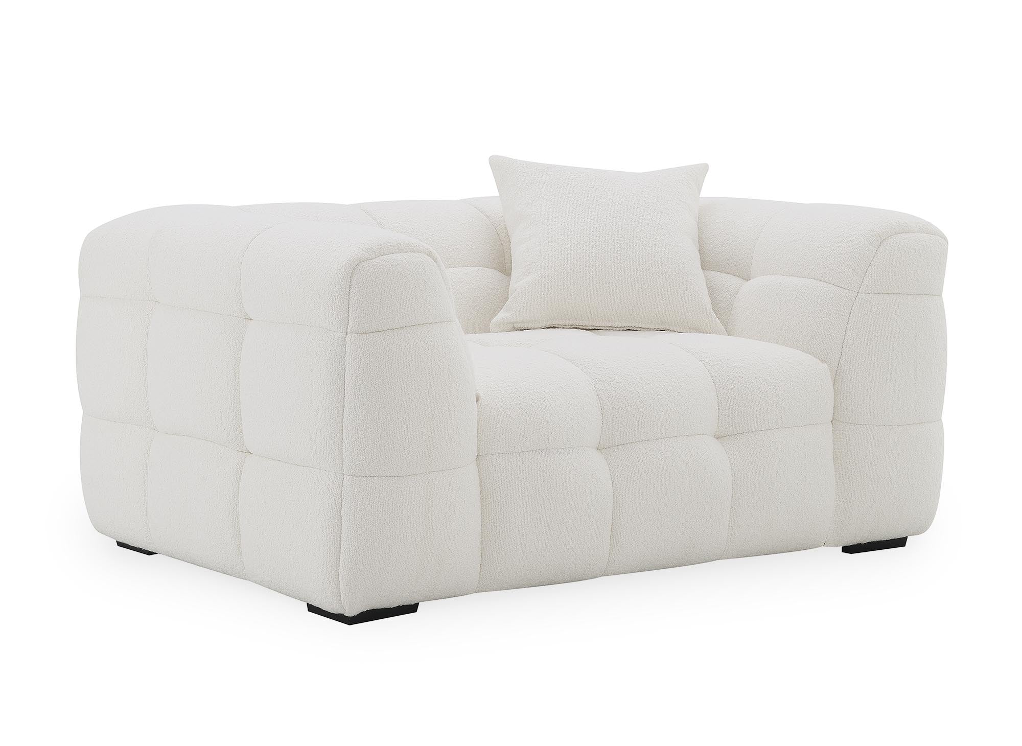 Fauteuil effet peau de mouton blanc écru BELLA