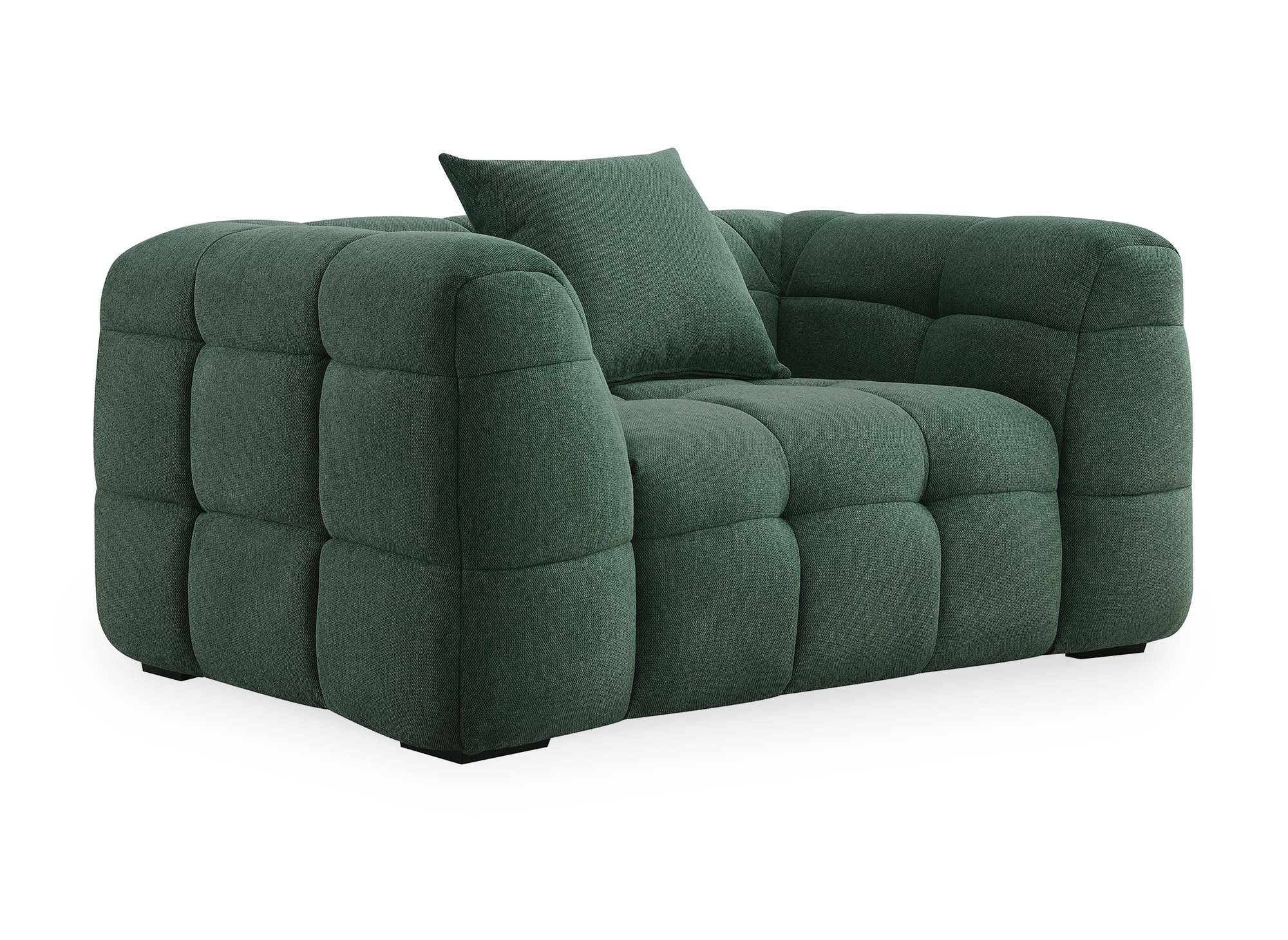 Fauteuil en tissu vert BELLA