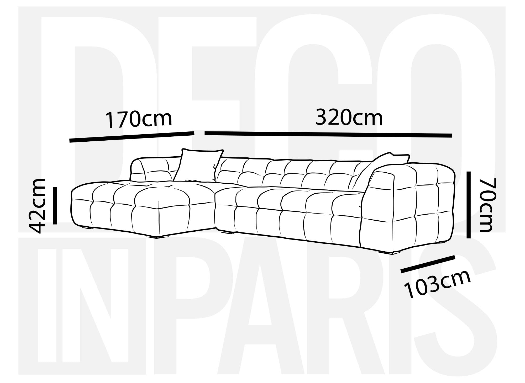 Canapé d'angle effet peau de mouton blanc écru BELLA - Angle gauche