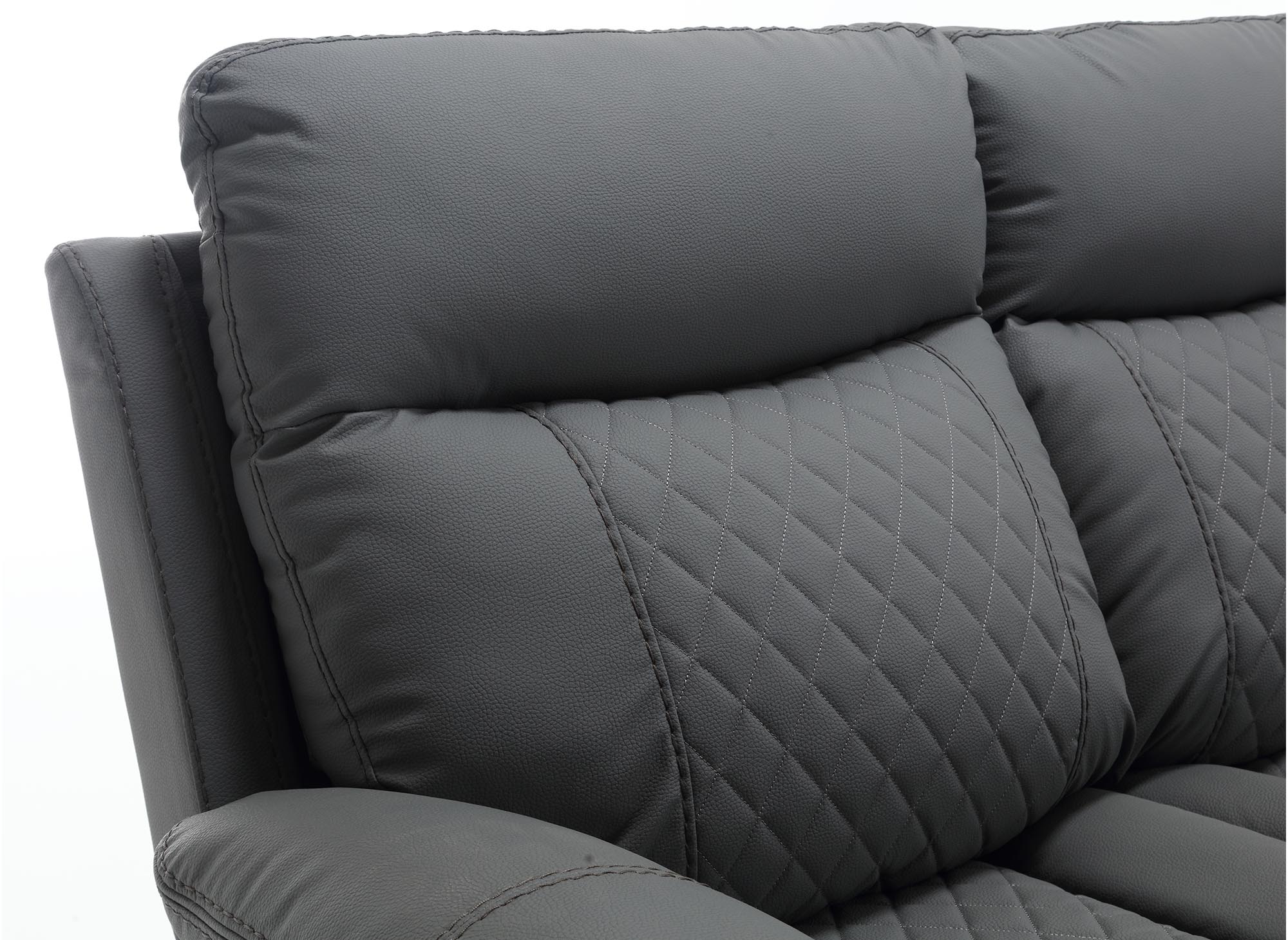 Canapé 3 places relax électrique en simili cuir gris foncé ELISE