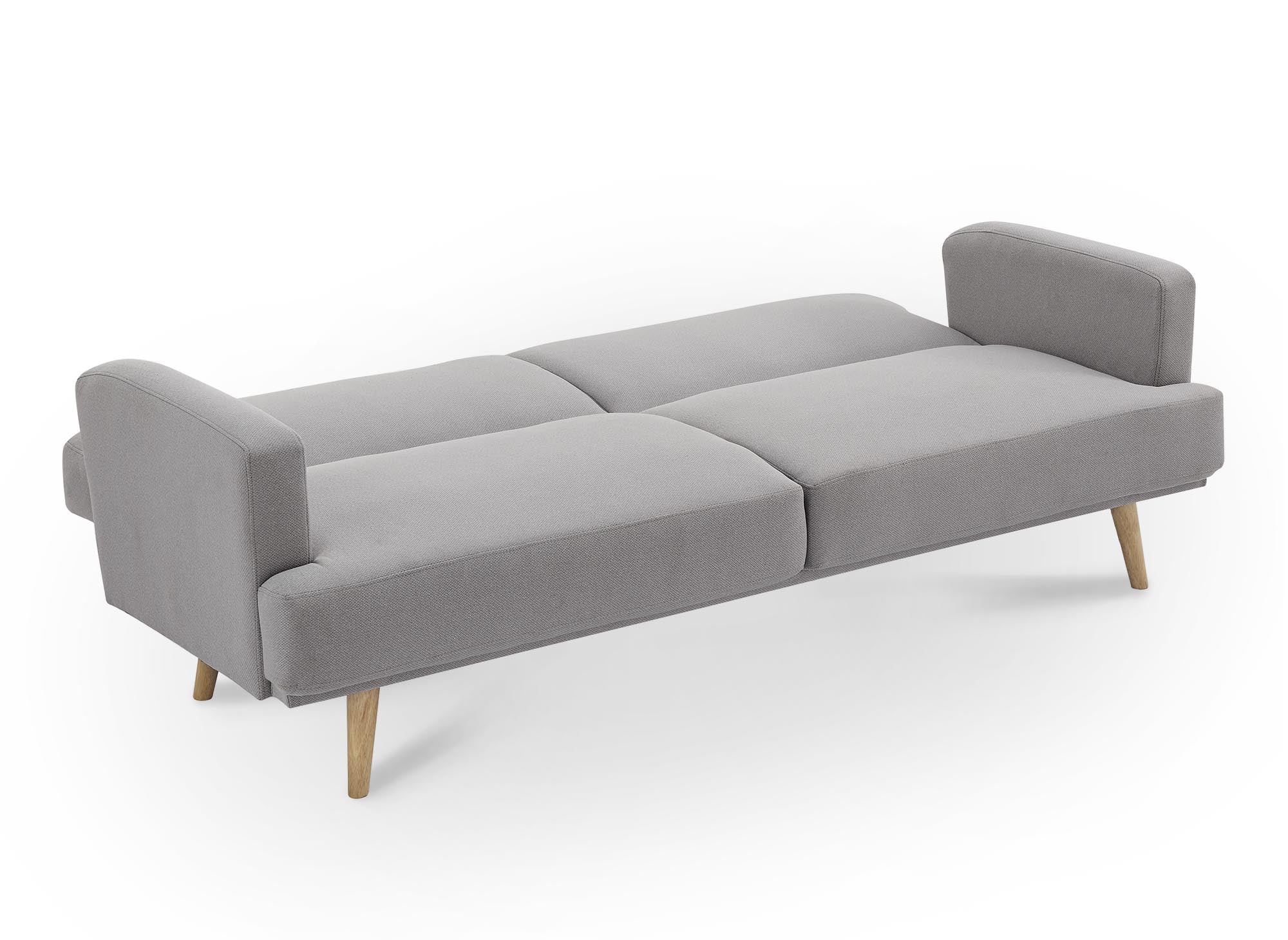 Canapé clic clac 3 places en tissu gris BART