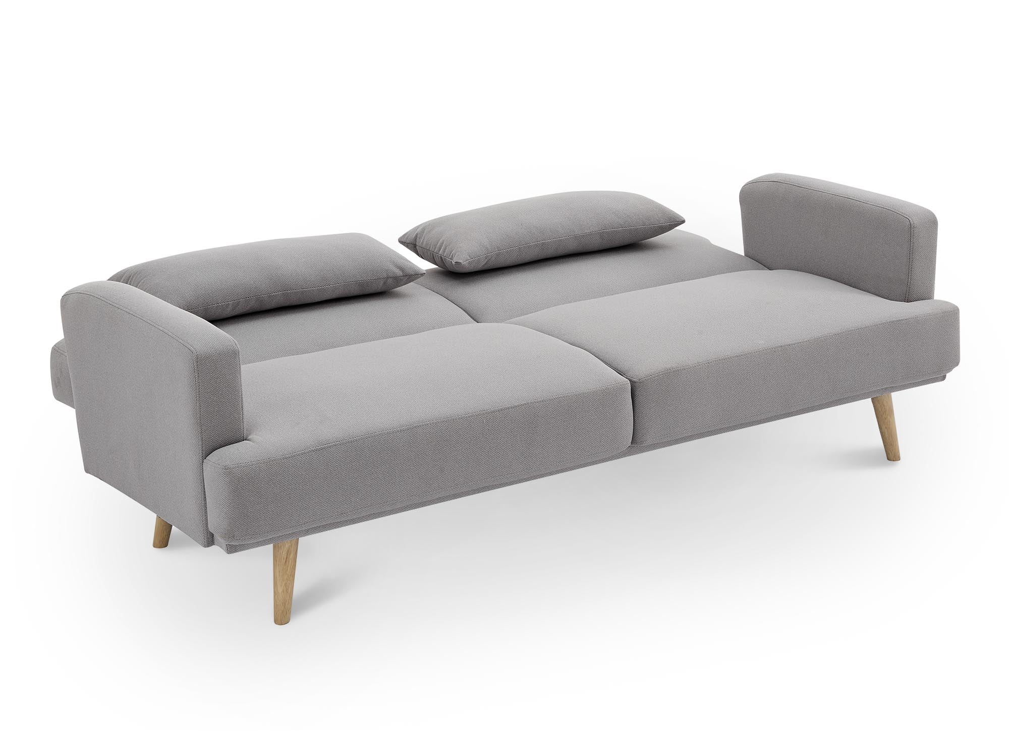 Canapé clic clac 3 places en tissu gris BART