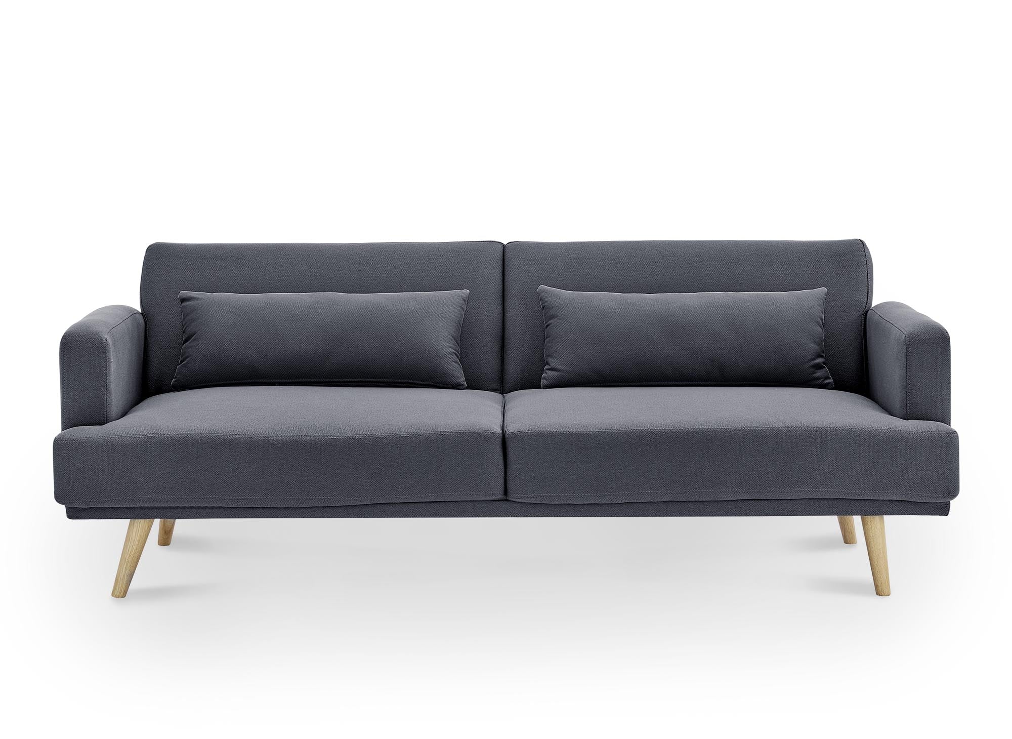 Canapé clic clac 3 places en tissu gris foncé BART