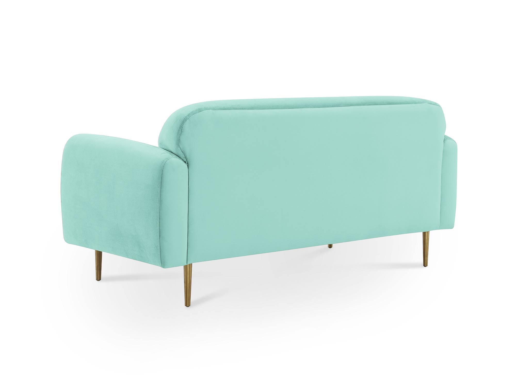 Canapé 2 places en velours vert d'eau MARILYNE