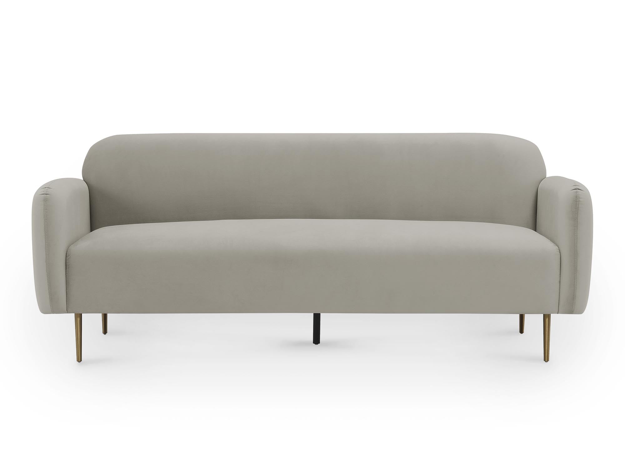 Canapé 3 places en velours beige MARILYNE