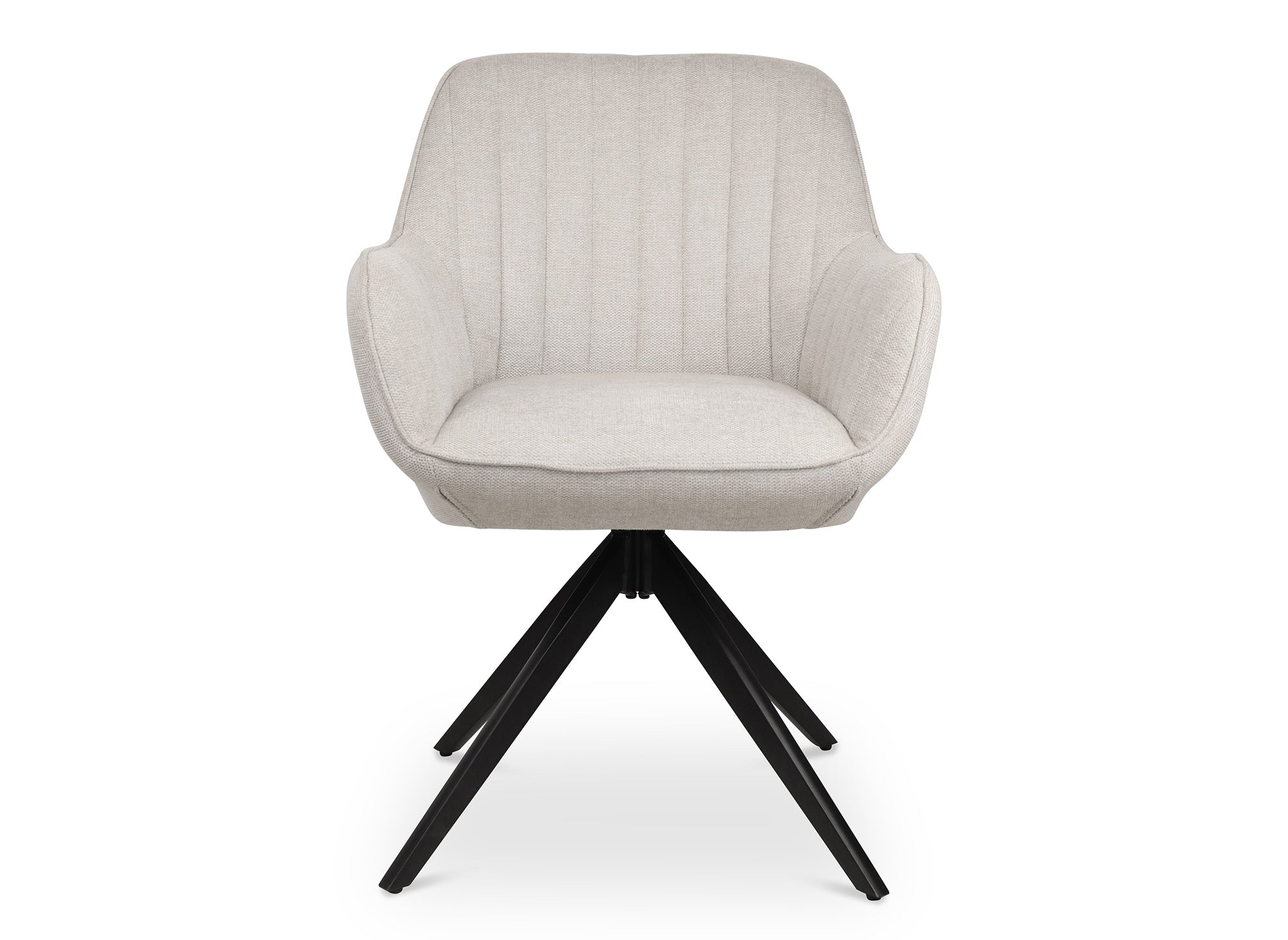 Lot de 2 chaises pivotantes en tissu beige MARLEY