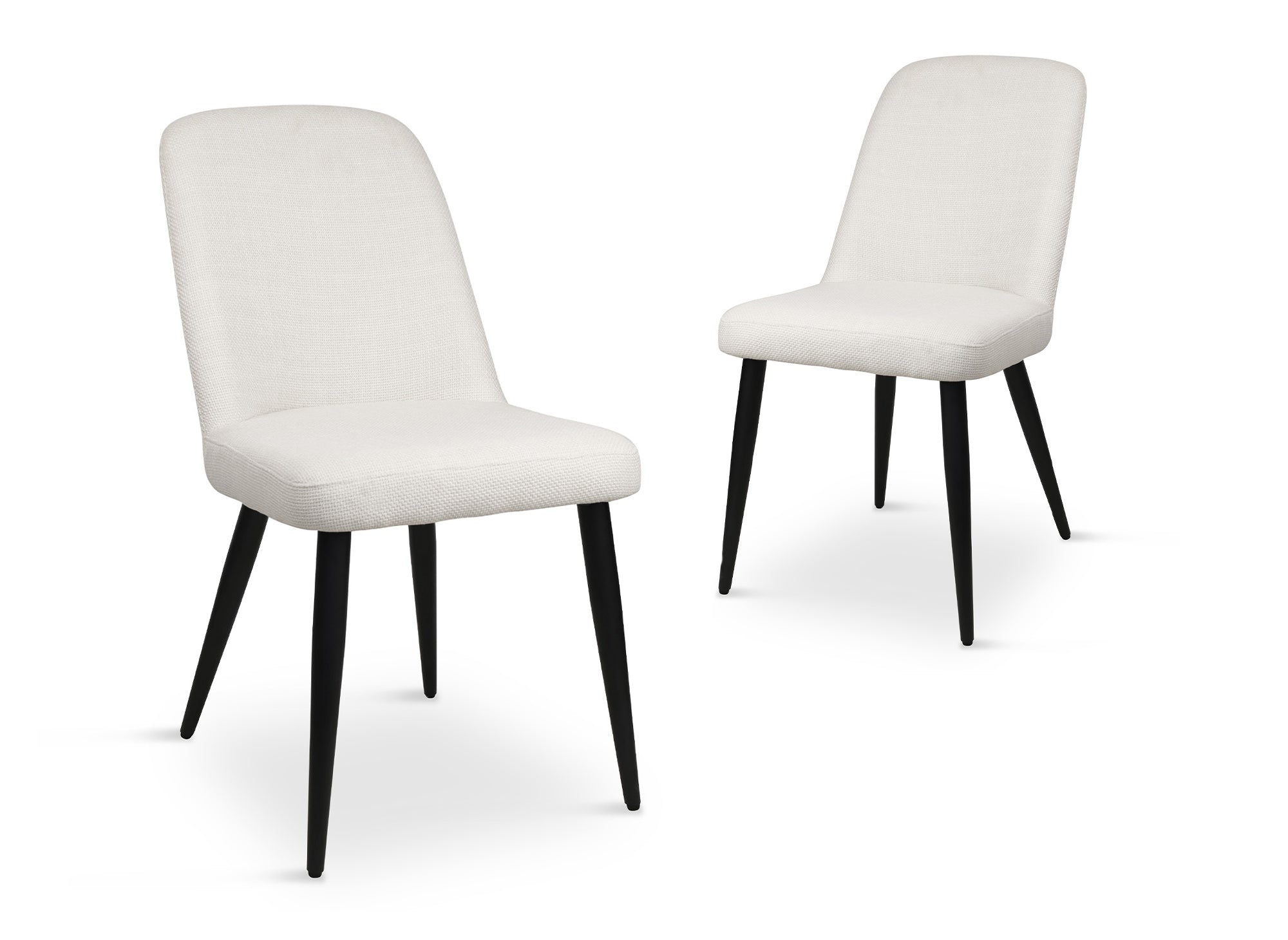 Lot de 2 chaises de repas en tissu lin beige KINSEY