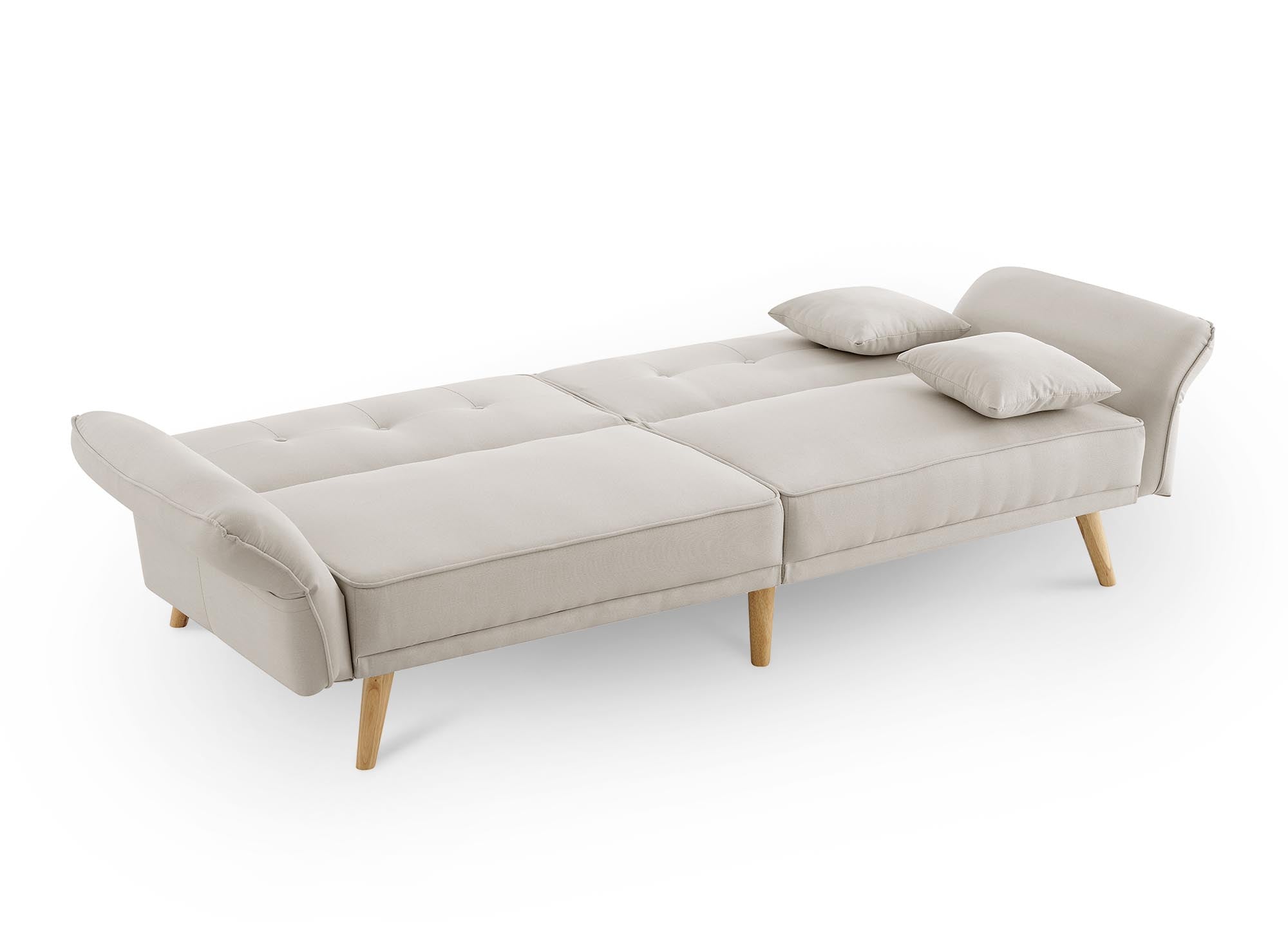 Canapé clic clac 3 places en tissu beige CHILI