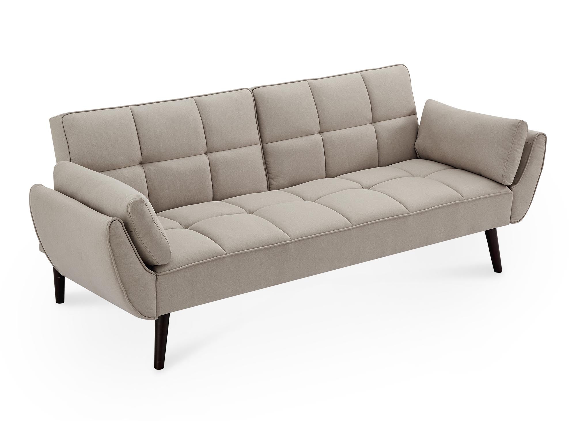 Canapé clic clac 3 places en tissu beige NARA