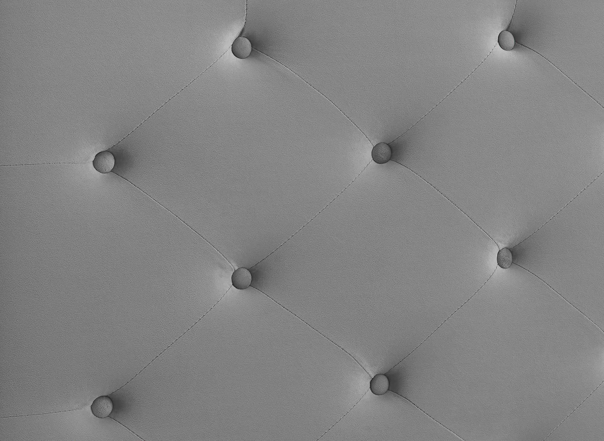 Lit double en velours capitonné gris MAREVA 140x190 cm