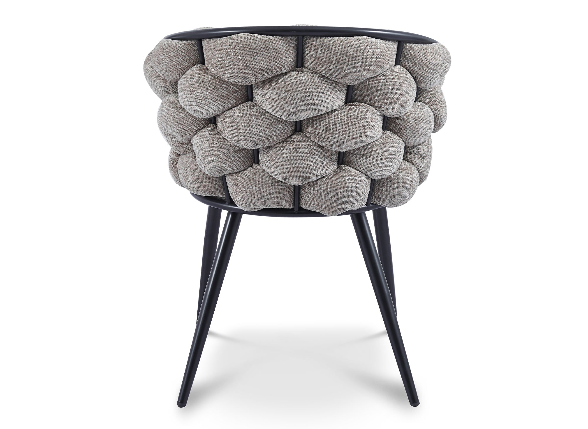 Lot de 2 chaises en tissu taupe pieds en métal noir CECILE