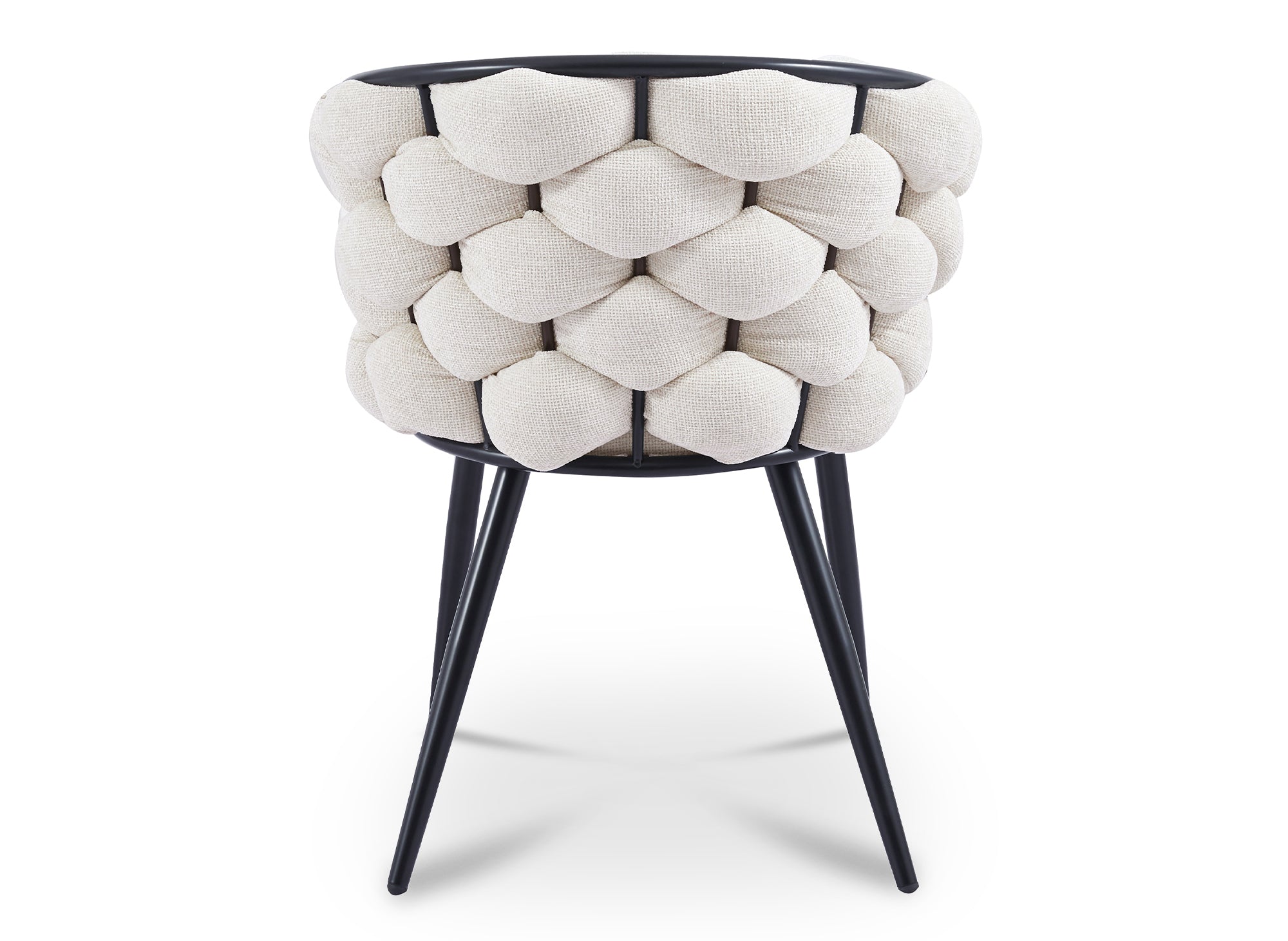 Lot de 2 chaises en tissu beige pieds en métal noir CECILE