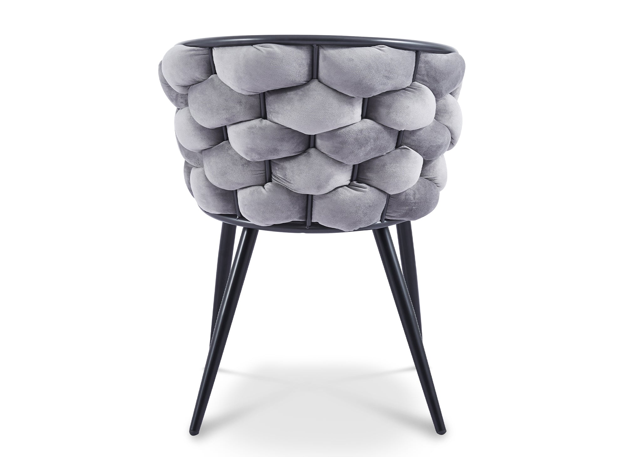 Lot de 2 chaises en velours gris pieds en métal noir CECILE