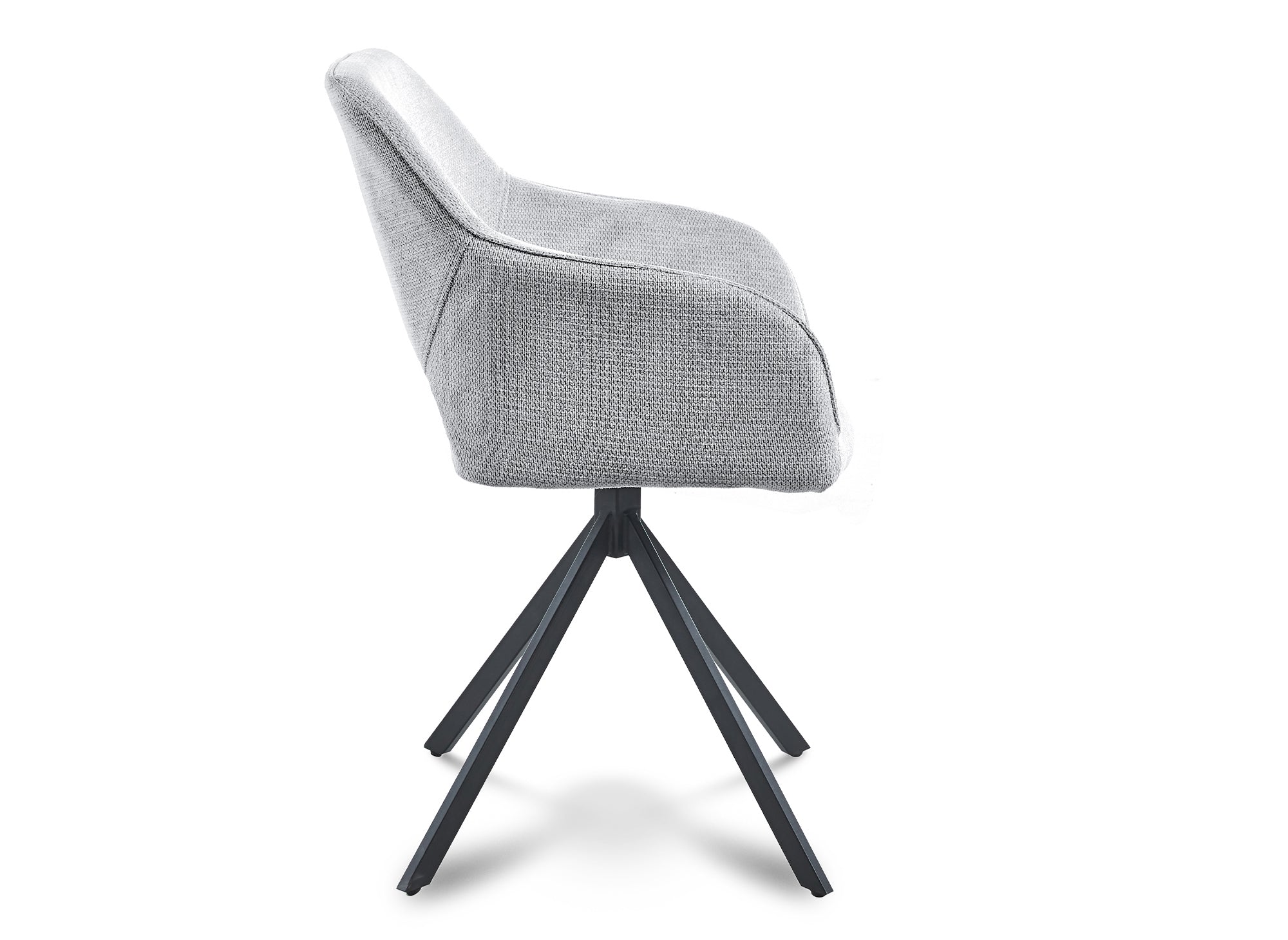 Lot de 2 chaises pivotantes design en velours gris clair CIEL