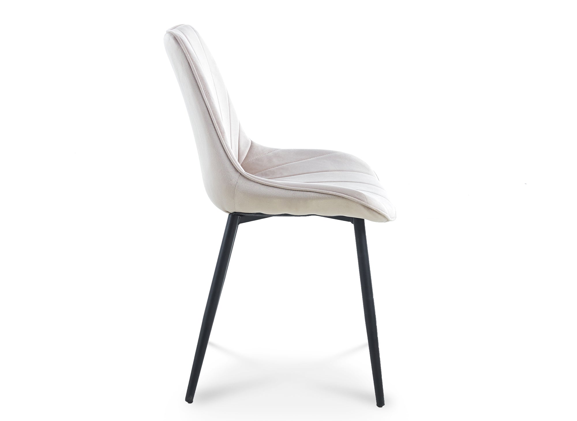 Lot de 4 chaises design en velours beige ELOVA