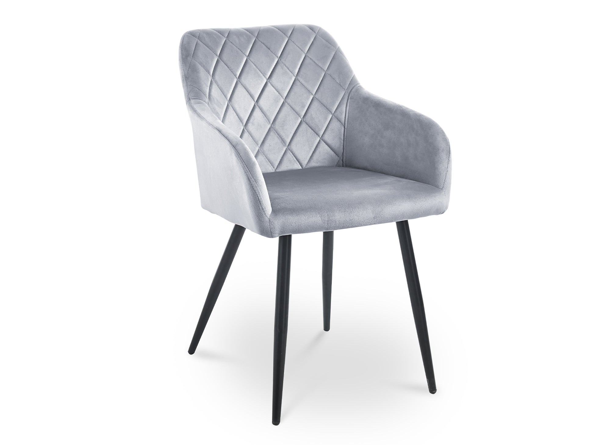 Set di 2 sedie con braccioli in velluto grigio KANA