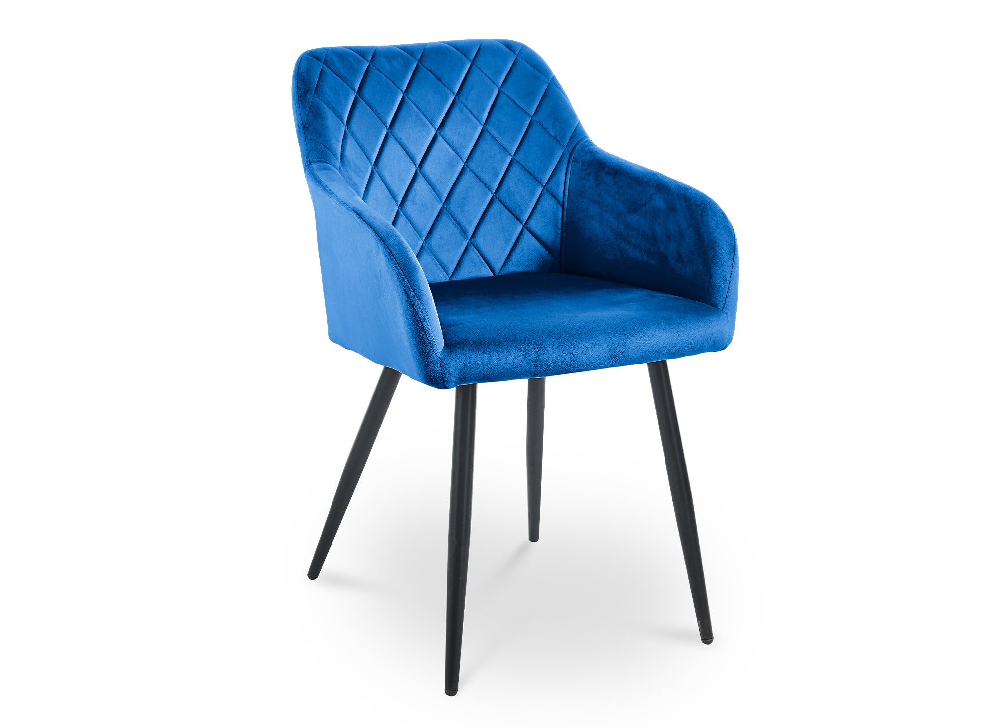 Set di 2 sedie con braccioli in velluto blu KANA